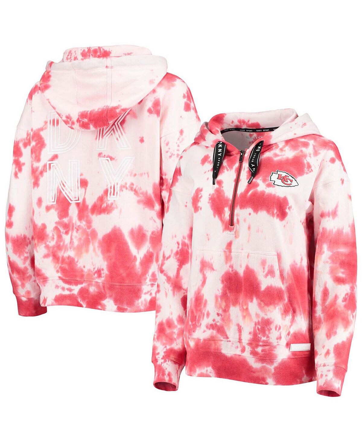 Женская бело-красная толстовка с капюшоном Kansas City Chiefs Dakota Oversized с молнией до половины длины и узором тай-дай DKNY, Красный
Женская бело-красная толстовка с капюшоном Kansas City Chiefs Dakota Oversized с молнией до половины длины и узором тай-дай DKNY, Красный