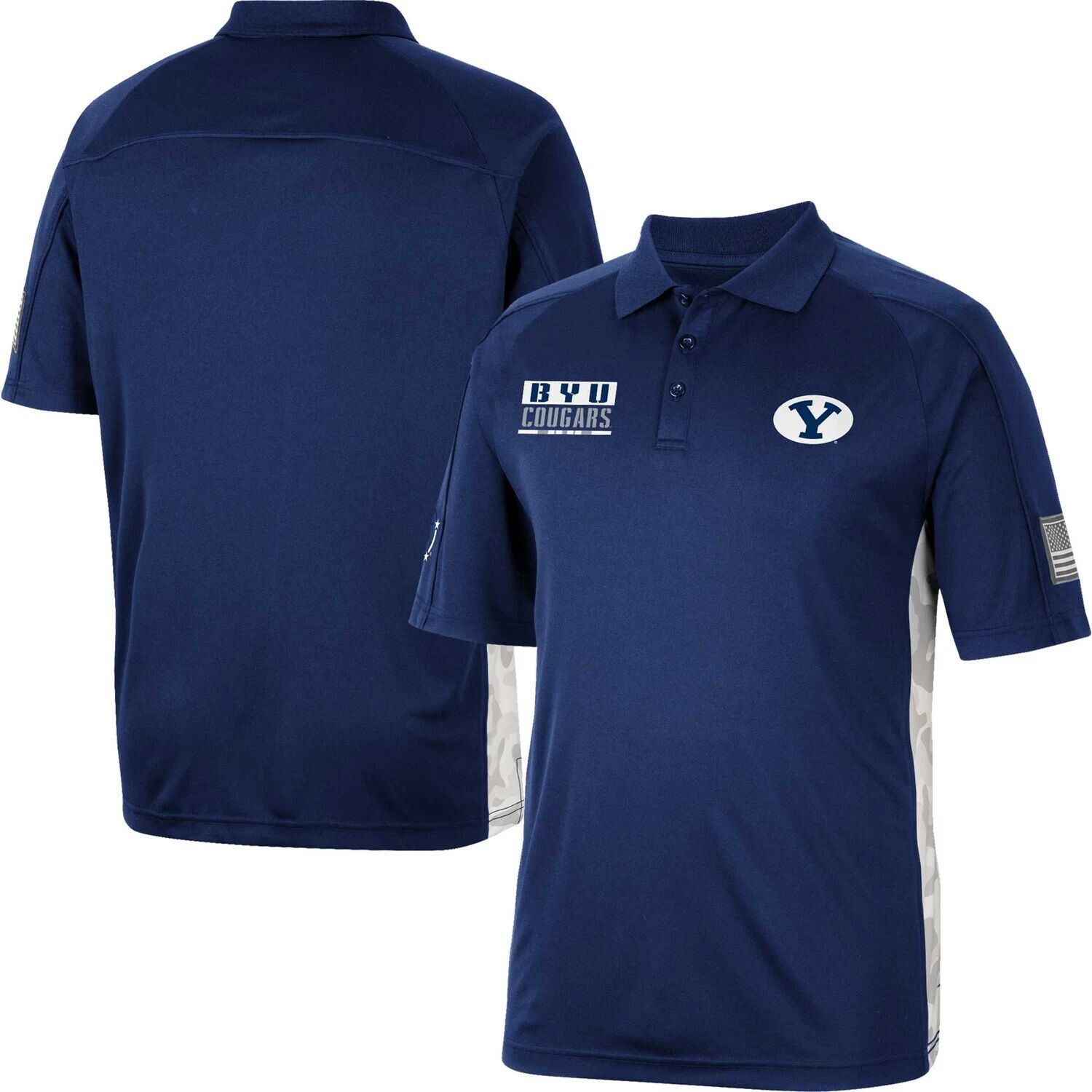 Мужское темно-синее поло с камуфляжным принтом BYU Cougars OHT Military Appreciation Snow Colosseum
Мужское темно-синее поло с камуфляжным принтом BYU Cougars OHT Military Appreciation Snow Colosseum