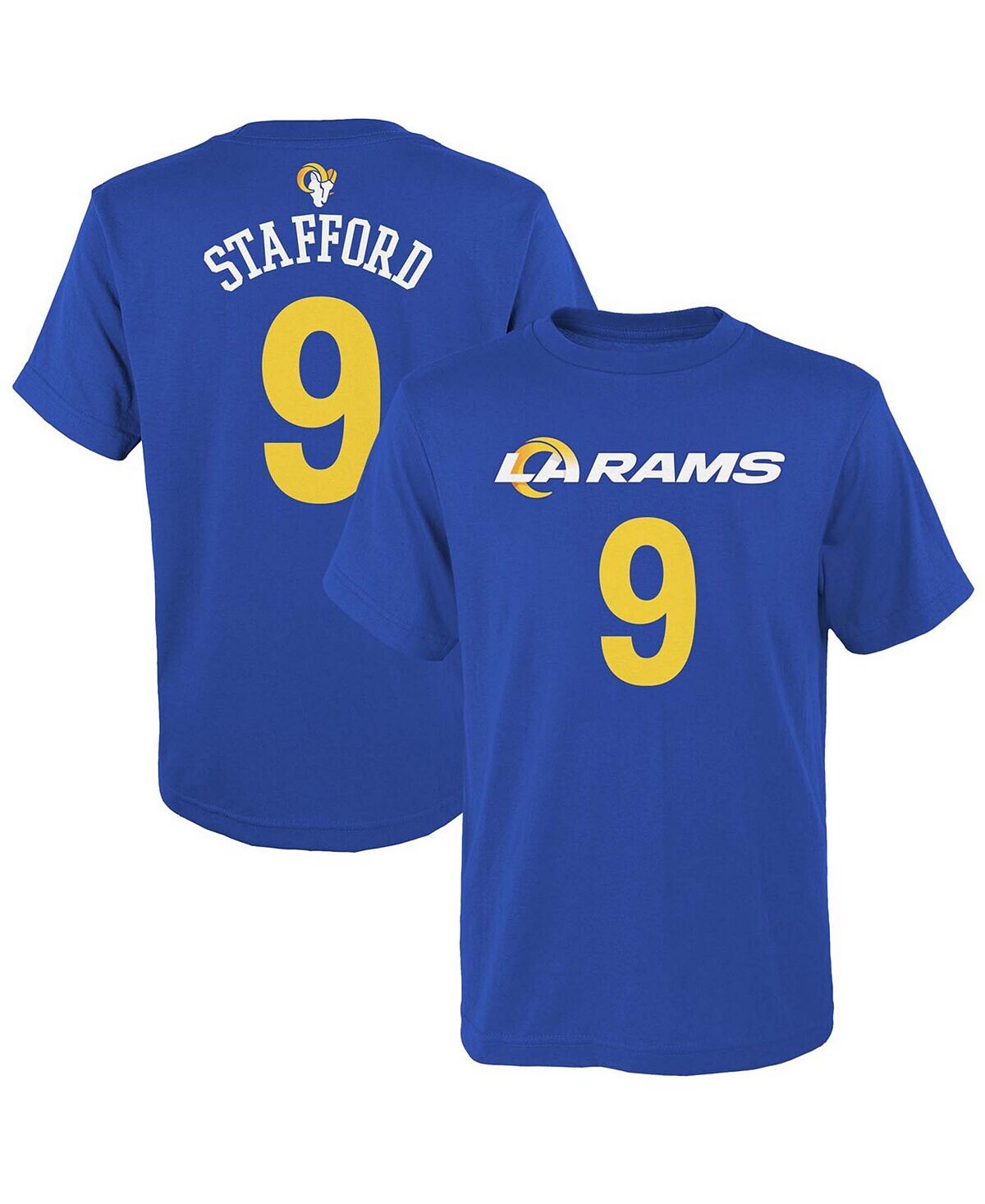 Футболка с именем и номером основного лайнера Big Boys Matthew Stafford Royal Los Angeles Rams Outerstuff
Футболка с именем и номером основного лайнера Big Boys Matthew Stafford Royal Los Angeles Rams Outerstuff