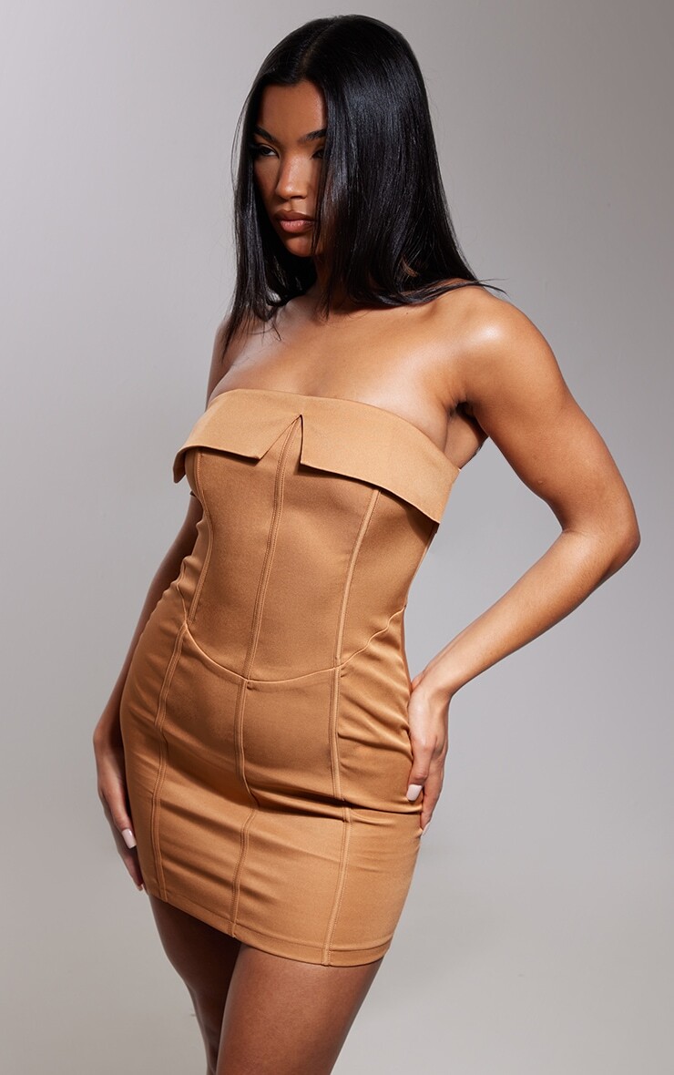 PrettyLittleThing Облегающее платье из тканого бандо верблюжьего цвета со складками и корсетом
PrettyLittleThing Облегающее платье из тканого бандо верблюжьего цвета со складками и корсетом