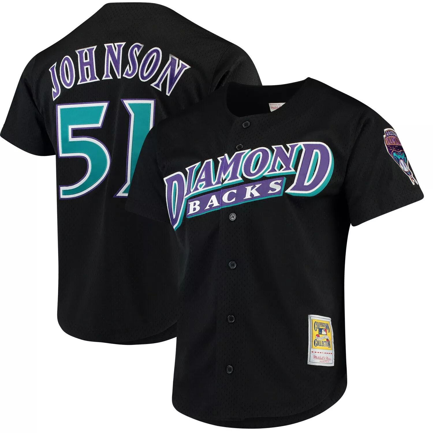 Мужская футболка Mitchell & Ness Randy Johnson Black Arizona Diamondbacks, модная коллекция Cooperstown, сетчатый тренировочный трикотаж с ватиновым принтом
Мужская футболка Mitchell & Ness Randy Johnson Black Arizona Diamondbacks, модная коллекция Cooperstown, сетчатый тренировочный трикотаж с ватиновым принтом
