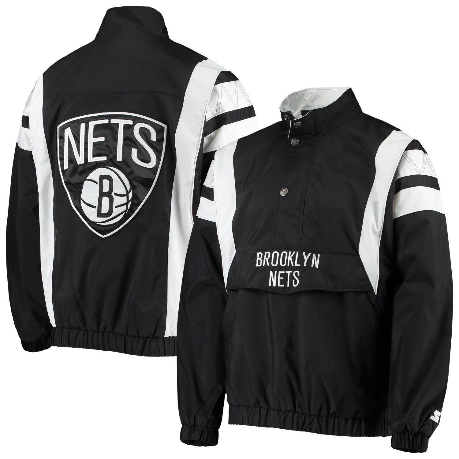 Мужская черная оксфордская куртка Brooklyn Nets The Impact с жатой молнией 1/2 Starter
Мужская черная оксфордская куртка Brooklyn Nets The Impact с жатой молнией 1/2 Starter