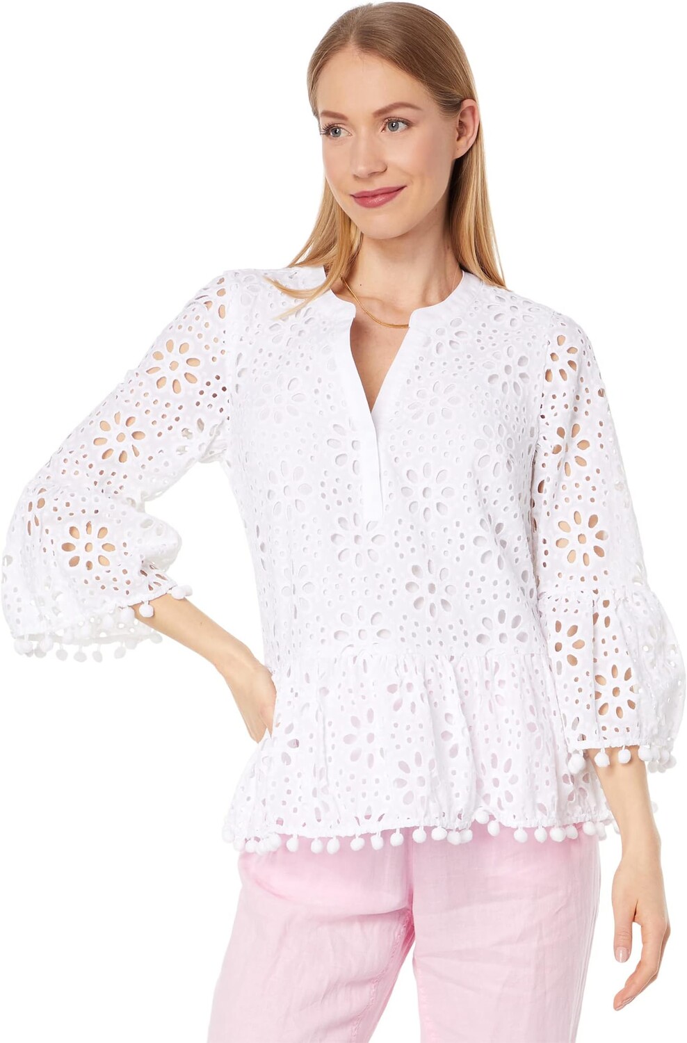 Топ с люверсами Bekah с рукавом 3/4 Lilly Pulitzer, цвет Resort White Funflower Eyelet
Топ с люверсами Bekah с рукавом 3/4 Lilly Pulitzer, цвет Resort White Funflower Eyelet