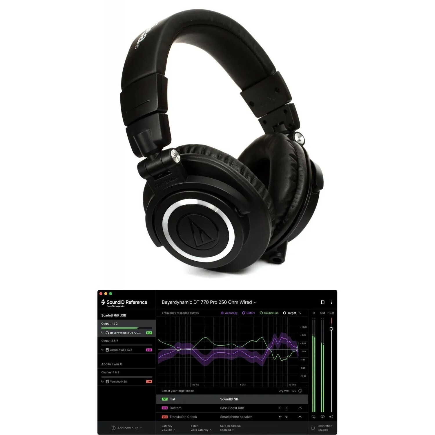 Audio-Technica ATH-M50x Закрытые наушники с программным обеспечением для калибровки
Audio-Technica ATH-M50x Закрытые наушники с программным обеспечением для калибровки
