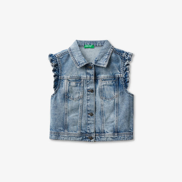 Джинсовый жилет классического кроя с оборками на рукавах 6-14 лет Benetton, синий
Джинсовый жилет классического кроя с оборками на рукавах 6-14 лет Benetton, синий