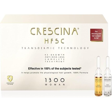Crescina HFSC Трансдермическая технология Ампульный комплекс для восстановления роста волос и против их выпадения 1300 — упаковка из 20+20 шт.
Crescina HFSC Трансдермическая технология Ампульный комплекс для восстановления роста волос и против их выпадения 1300 — упаковка из 20+20 шт.