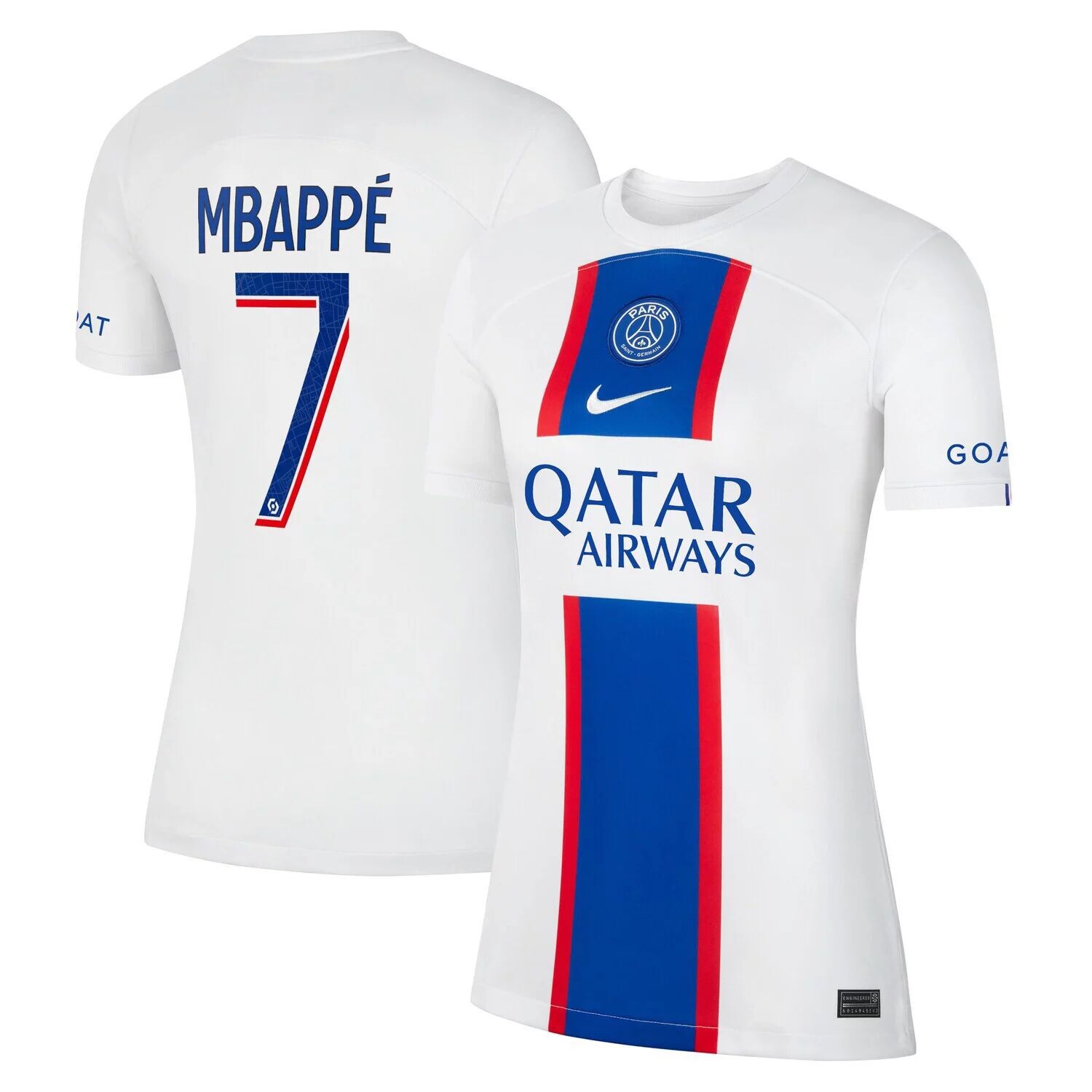 Женская футболка Nike Kylian Mbappe White Paris Saint-Germain 2022/23 Third Breathe Stadium Replica Player Nike
Женская футболка Nike Kylian Mbappe White Paris Saint-Germain 2022/23 Third Breathe Stadium Replica Player Nike