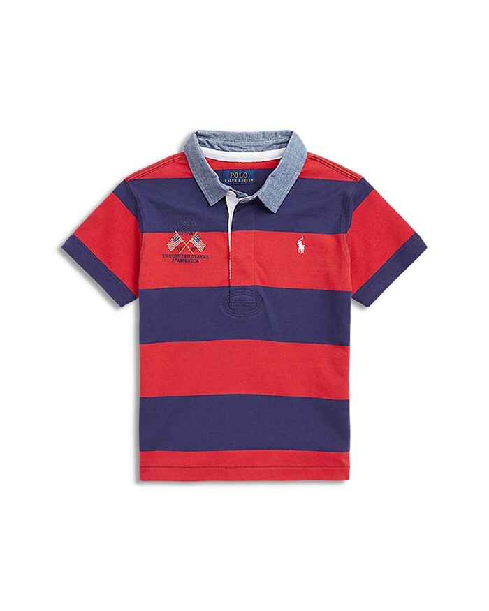 Хлопковая рубашка для регби в полоску с флагом для мальчиков - Little Kid Ralph Lauren
Хлопковая рубашка для регби в полоску с флагом для мальчиков - Little Kid Ralph Lauren