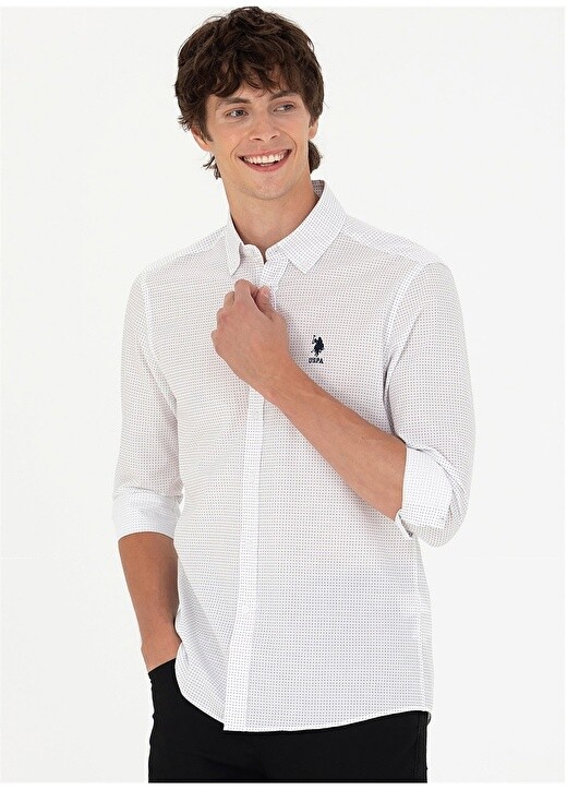 Мужская рубашка Slim Fit с воротником на пуговицах темно-синего цвета U.S. Polo Assn.
Мужская рубашка Slim Fit с воротником на пуговицах темно-синего цвета U.S. Polo Assn.