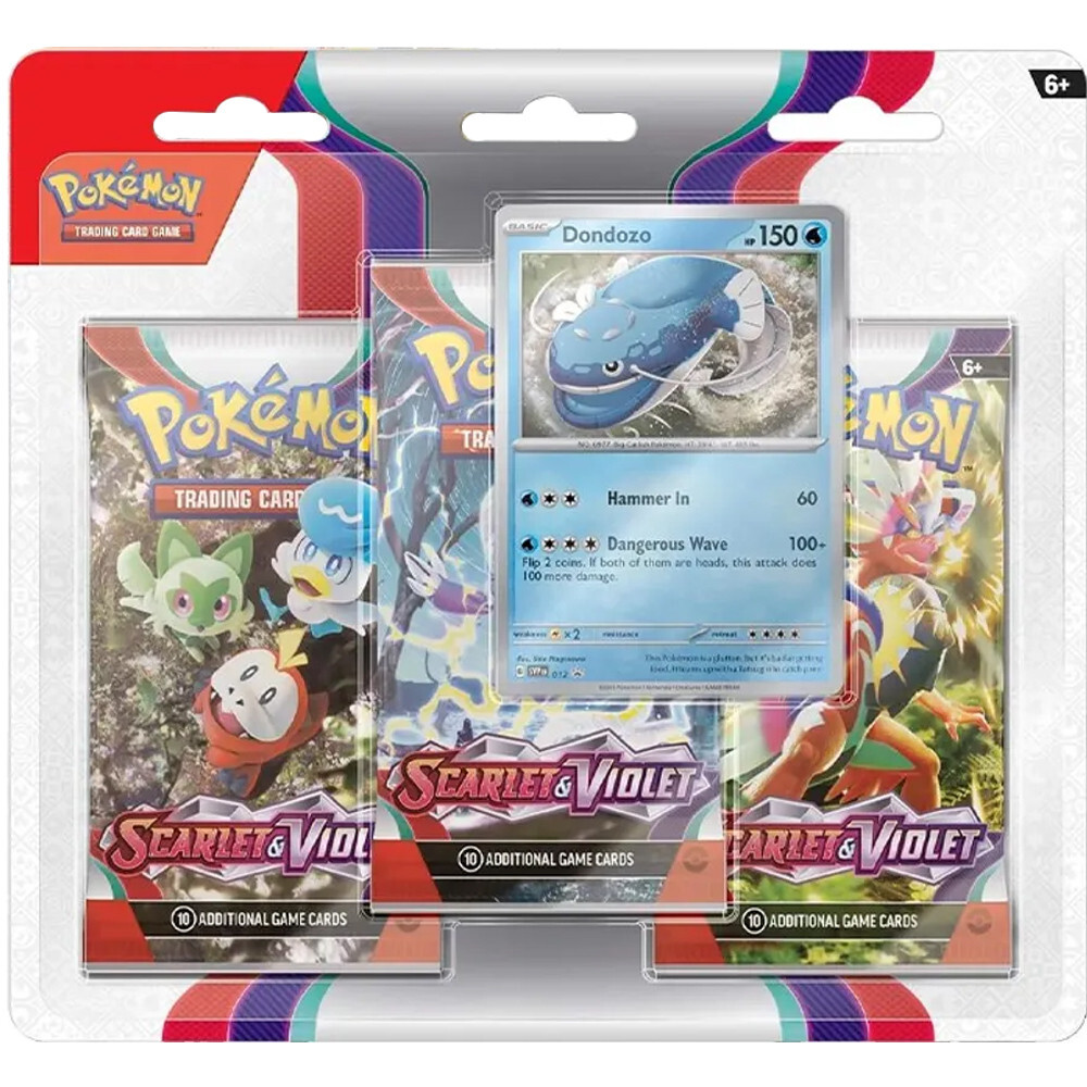 Карточная игра The Pokemon Company Int'l Pokemon TCG: Scarlet & Violet - 3-Booster Blister (Dondozo)
Карточная игра The Pokemon Company Int'l Pokemon TCG: Scarlet & Violet - 3-Booster Blister (Dondozo)