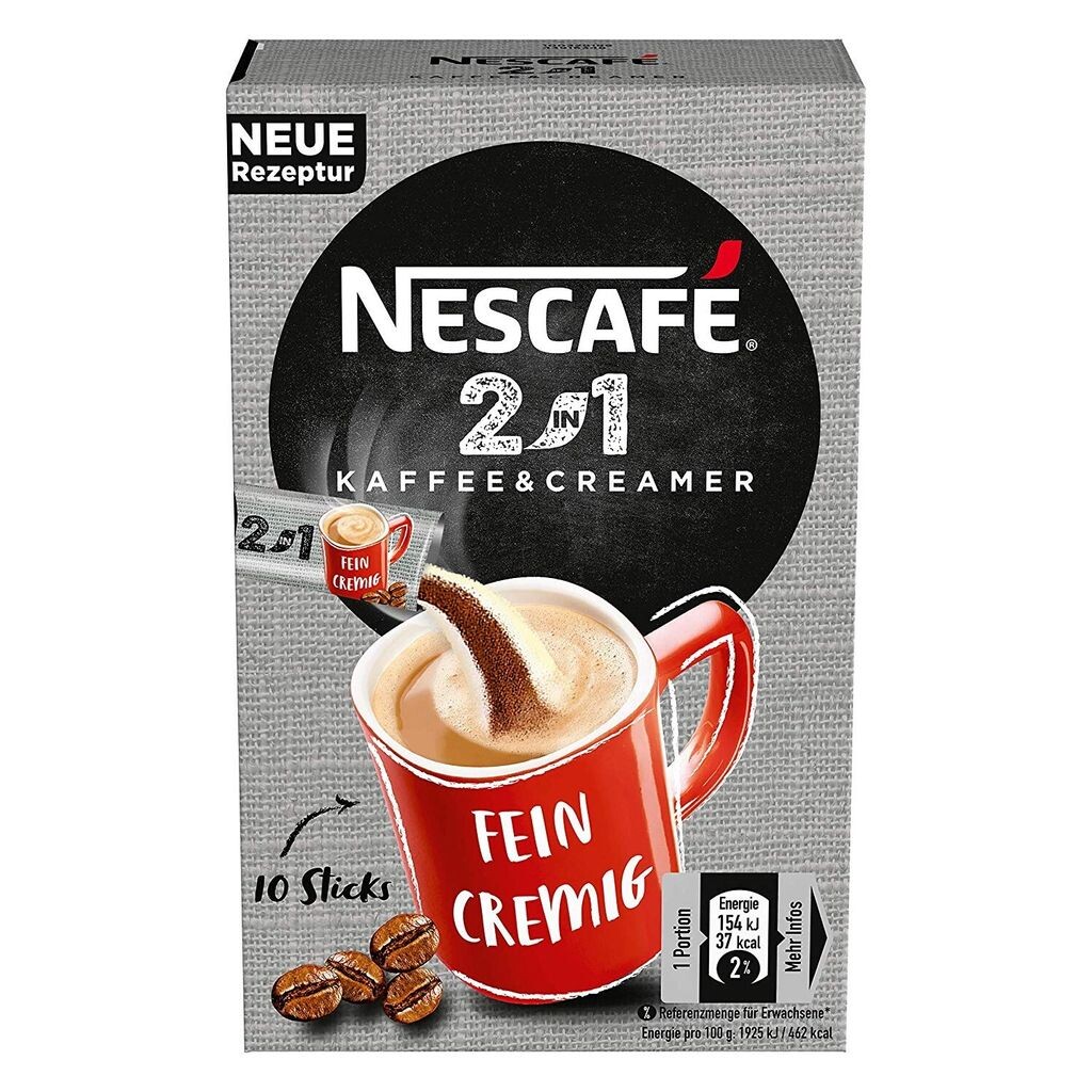 Палочки Nescafé 2в1, растворимый кофе со сливками, растворимый кофе, 10 порционных стиков
Палочки Nescafé 2в1, растворимый кофе со сливками, растворимый кофе, 10 порционных стиков