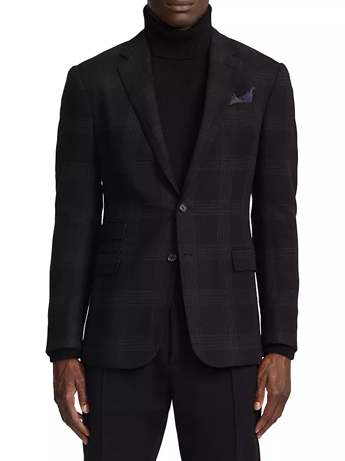 Однобортная спортивная куртка из шерсти в клетку Ralph Lauren Purple Label, черный
Однобортная спортивная куртка из шерсти в клетку Ralph Lauren Purple Label, черный