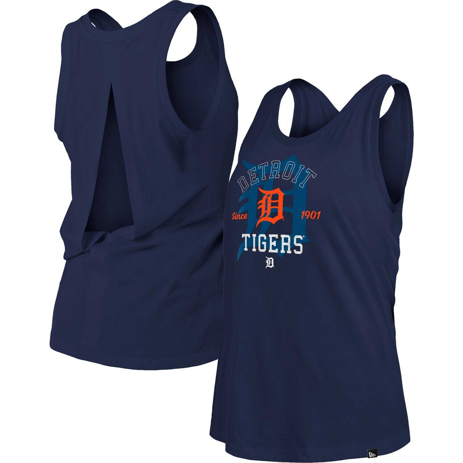 Женская темно-синяя майка New Era с открытой спиной Detroit Tigers New Era, Синий
Женская темно-синяя майка New Era с открытой спиной Detroit Tigers New Era, Синий
