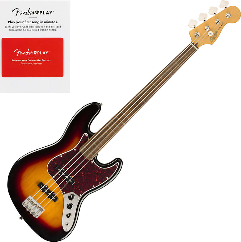 Басс гитара Squier Classic Vibe '60s Jazz Bass Fretless, 3-Color Sunburst w/ Fender Play
Басс гитара Squier Classic Vibe '60s Jazz Bass Fretless, 3-Color Sunburst w/ Fender Play