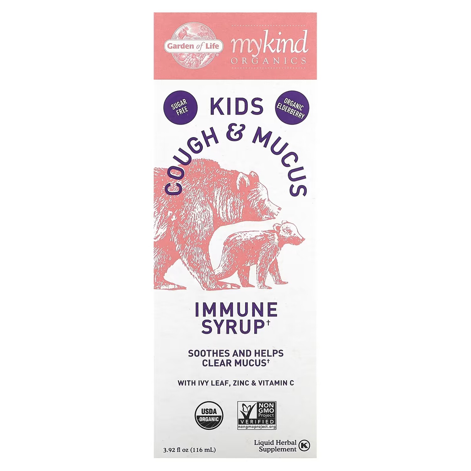 Garden of Life Mykind Organics Детский сироп для иммунитета от кашля и слизистой оболочки с цинком из листьев плюща и витамином С, 3,92 жидких унции (116 мл)
Garden of Life Mykind Organics Детский сироп для иммунитета от кашля и слизистой оболочки с цинком из листьев плюща и витамином С, 3,92 жидких унции (116 мл)