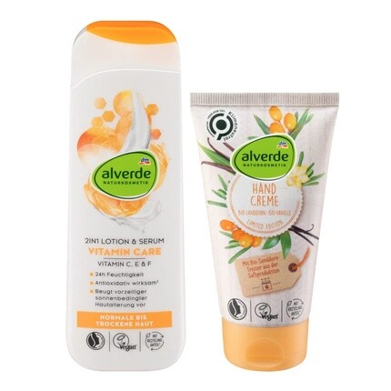 Naturkosmetik Витаминный уход Интенсивный увлажняющий лосьон для тела Сыворотка 2в1 250 мл + ванильный крем для рук Sanddorn 75 мл, Alverde
Naturkosmetik Витаминный уход Интенсивный увлажняющий лосьон для тела Сыворотка 2в1 250 мл + ванильный крем для рук Sanddorn 75 мл, Alverde