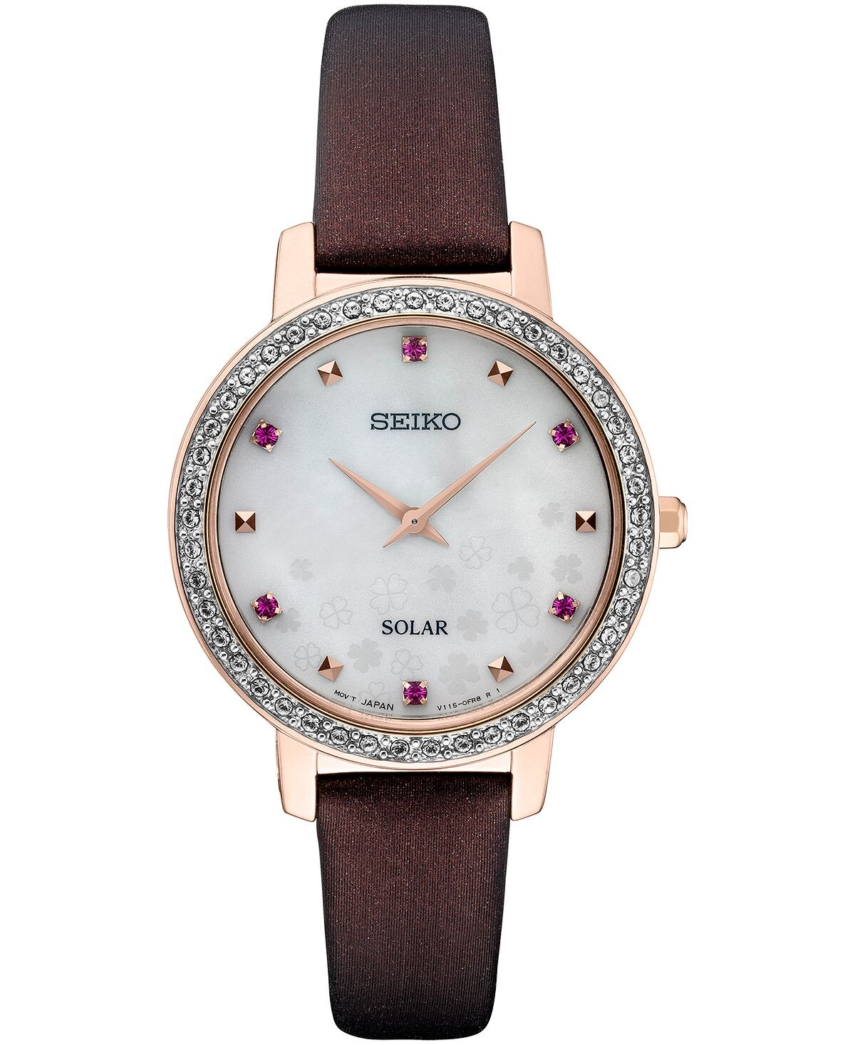 Женские часы с солнечными кристаллами, бордовый кожаный ремешок, 30 мм Seiko
Женские часы с солнечными кристаллами, бордовый кожаный ремешок, 30 мм Seiko