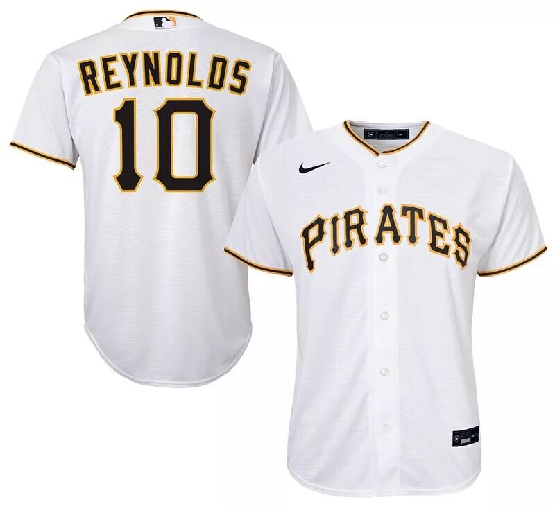 Футболка из белого джерси Nike Youth Pittsburgh Pirates Bryan Reynolds #10 Home Cool Base
Футболка из белого джерси Nike Youth Pittsburgh Pirates Bryan Reynolds #10 Home Cool Base