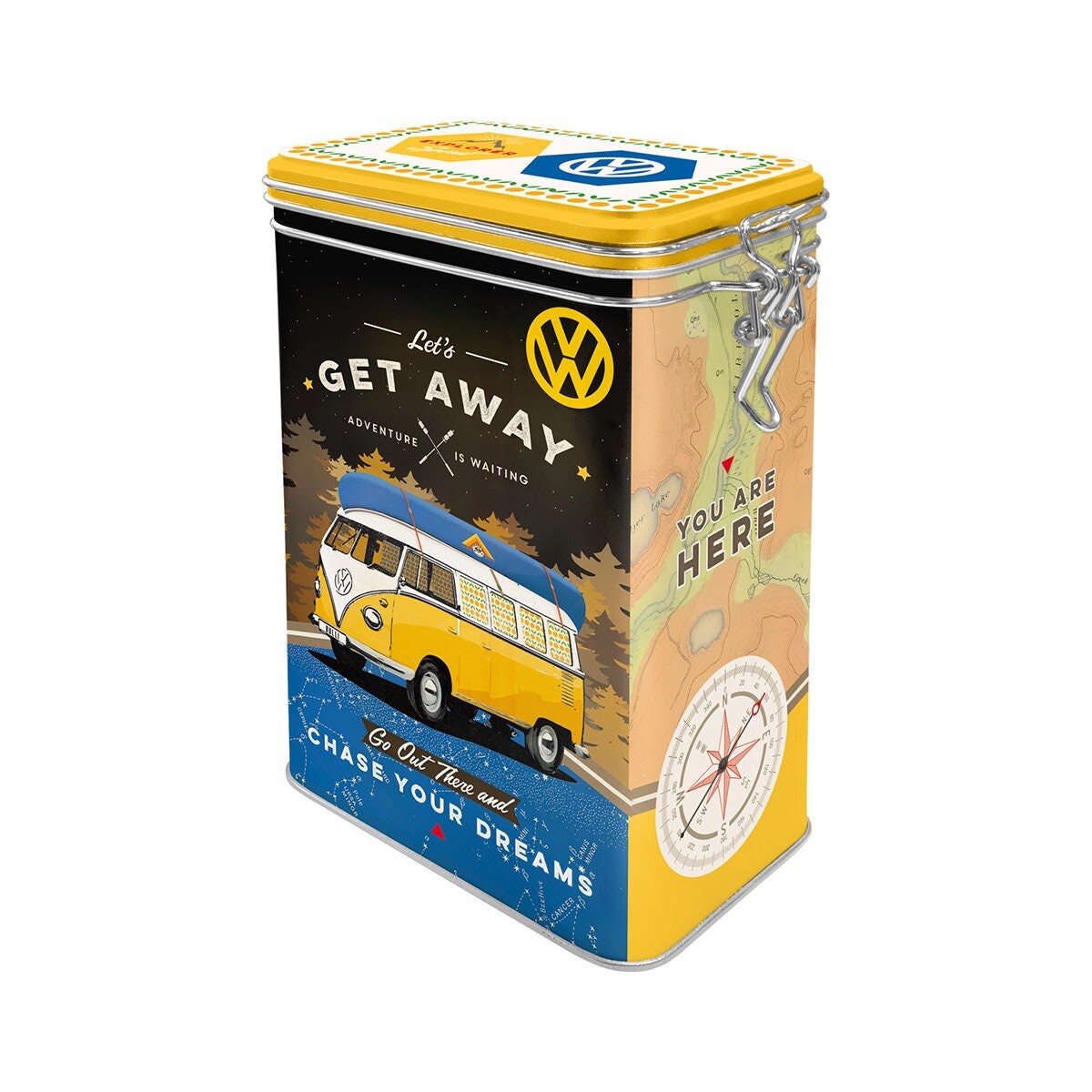 Ретро-кофейная банка Nostalgic-Art, 1,3 л, "VW Bulli - Let's Get Away", идея для подарка Volkswagen Bus, жестяная банка с ароматной крышкой, винтажный дизайн
Ретро-кофейная банка Nostalgic-Art, 1,3 л, "VW Bulli - Let's Get Away", идея для подарка Volkswagen Bus, жестяная банка с ароматной крышкой, винтажный дизайн