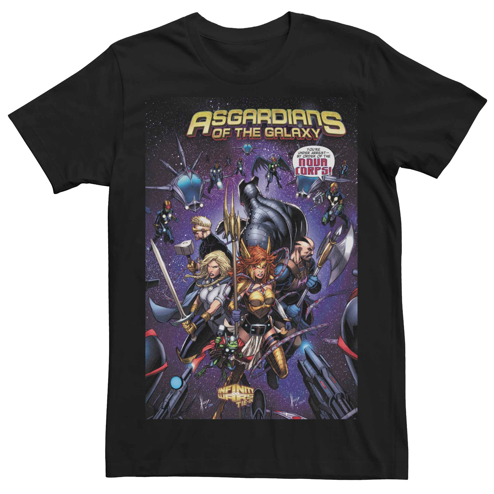 

Мужская футболка с обложкой комиксов Marvel Asgardians Of The Galaxy Nova Corps Licensed Character
