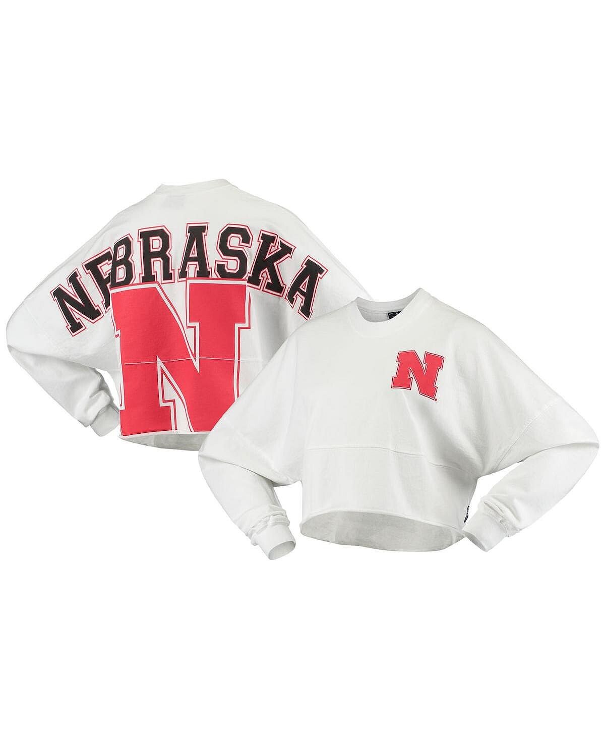 Женская белая укороченная футболка с длинными рукавами Nebraska Huskers с необработанным краем Spirit Jersey, белый
Женская белая укороченная футболка с длинными рукавами Nebraska Huskers с необработанным краем Spirit Jersey, белый
