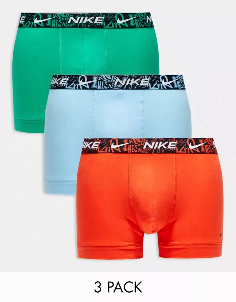 Комплект из трех трусов Nike Everyday из хлопка стрейч оранжевого, синего и зеленого цветов
Комплект из трех трусов Nike Everyday из хлопка стрейч оранжевого, синего и зеленого цветов