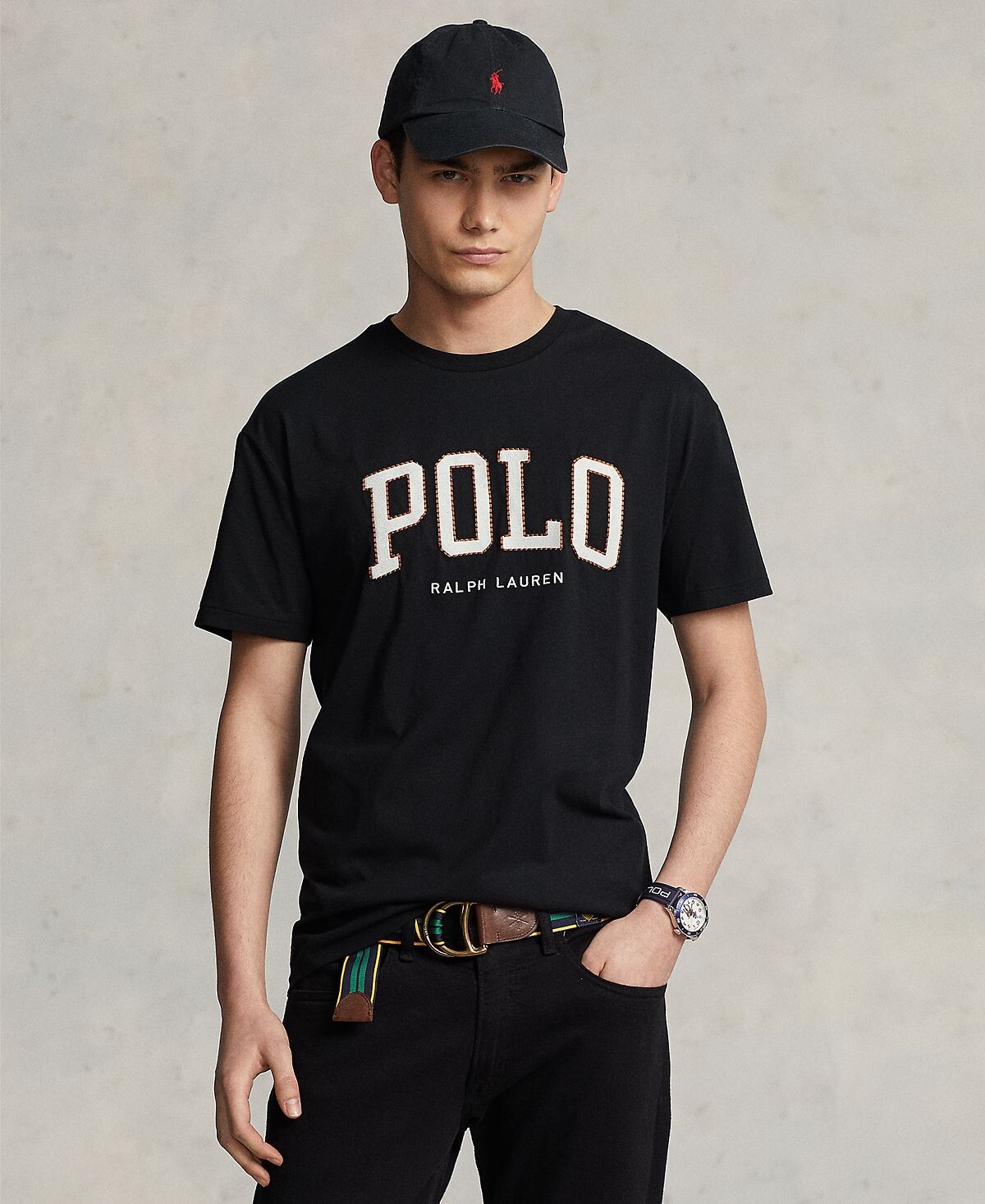 Мужская хлопковая трикотажная футболка классического кроя с логотипом Polo Ralph Lauren
Мужская хлопковая трикотажная футболка классического кроя с логотипом Polo Ralph Lauren