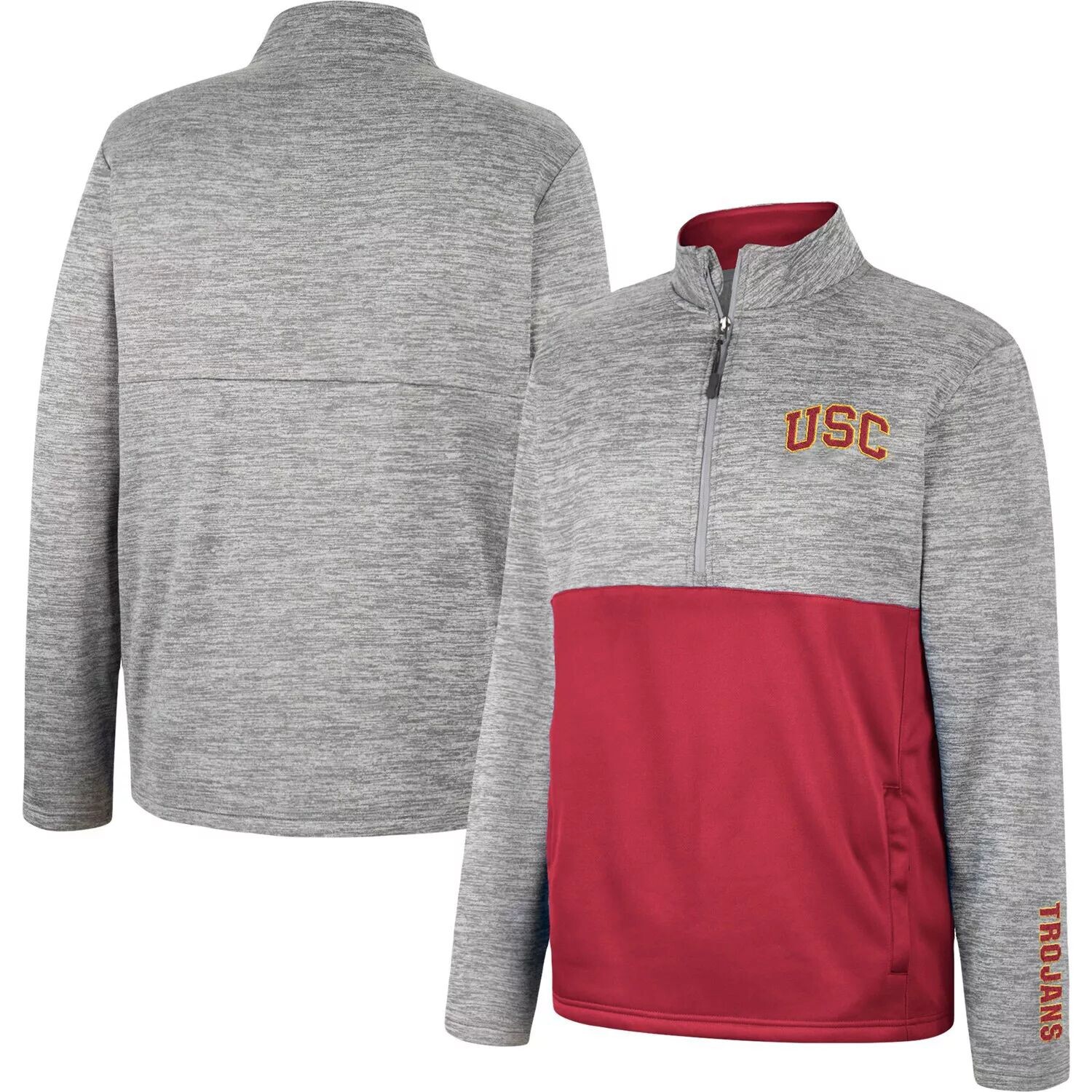 Мужская куртка USC Trojans серого цвета с молнией до половины длины USC John Colosseum, Серый
Мужская куртка USC Trojans серого цвета с молнией до половины длины USC John Colosseum, Серый