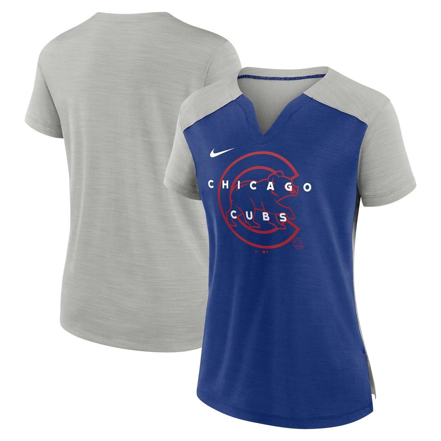 Женская футболка свободного кроя с v-образным вырезом Nike Silver/Royal Chicago Cubs Slub Performance Nike
Женская футболка свободного кроя с v-образным вырезом Nike Silver/Royal Chicago Cubs Slub Performance Nike