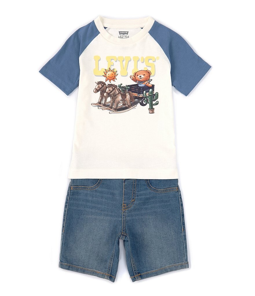 Комплект из футболки и шорт реглан с короткими рукавами Levi's Little Boys 2T-7, белый
Комплект из футболки и шорт реглан с короткими рукавами Levi's Little Boys 2T-7, белый