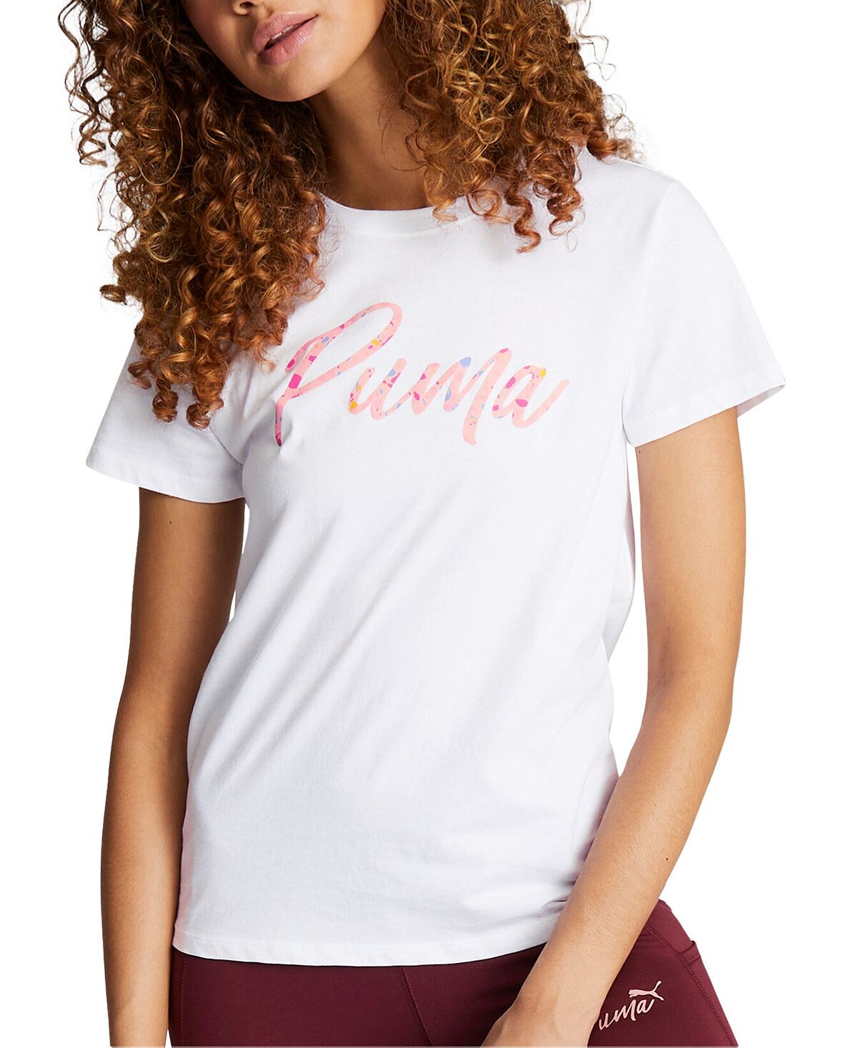 Женская хлопковая футболка с графическим рисунком и короткими рукавами Puma, белый
Женская хлопковая футболка с графическим рисунком и короткими рукавами Puma, белый