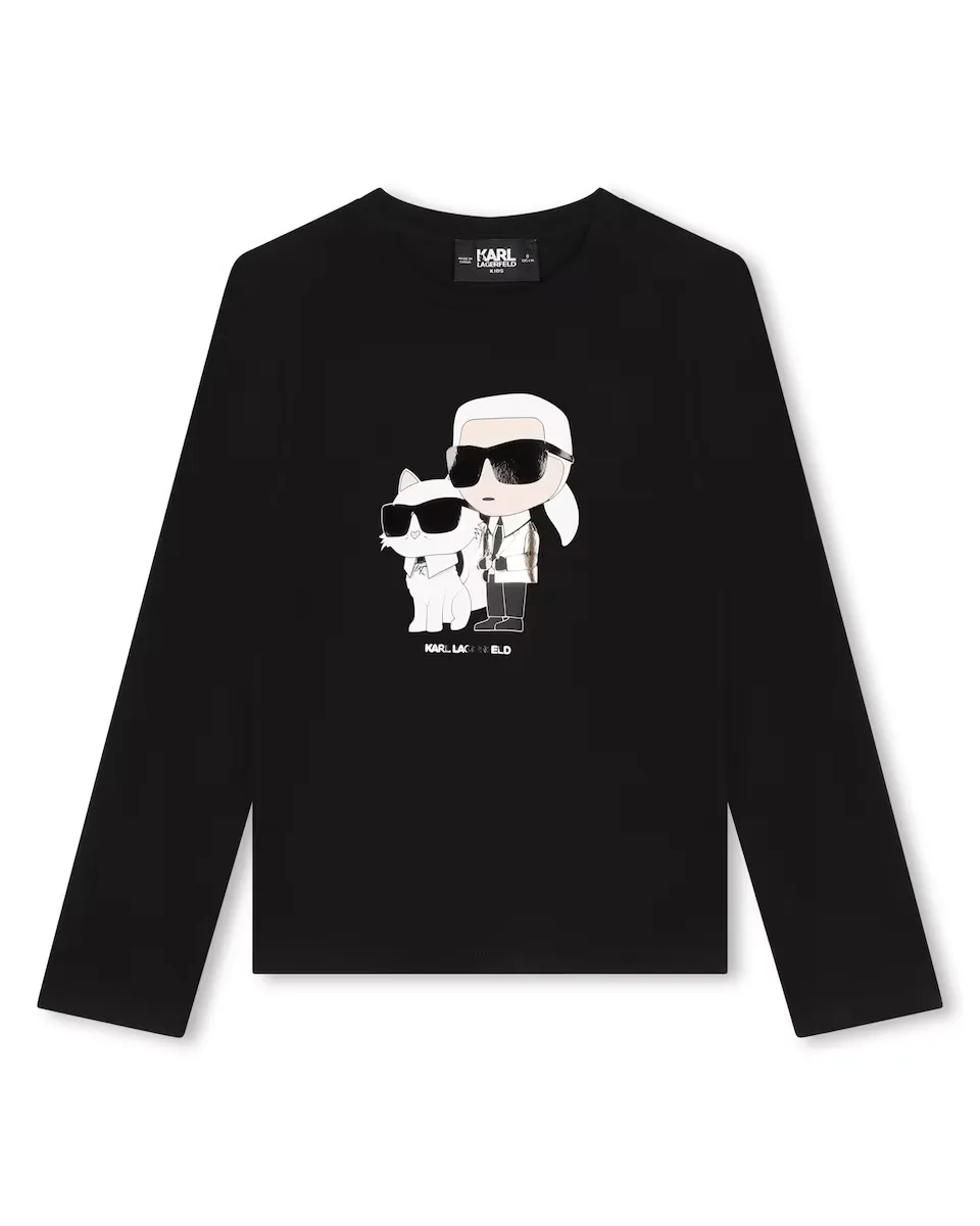 Футболка для девочки с длинными рукавами и рисунком спереди Karl Lagerfeld Kids, черный
Футболка для девочки с длинными рукавами и рисунком спереди Karl Lagerfeld Kids, черный