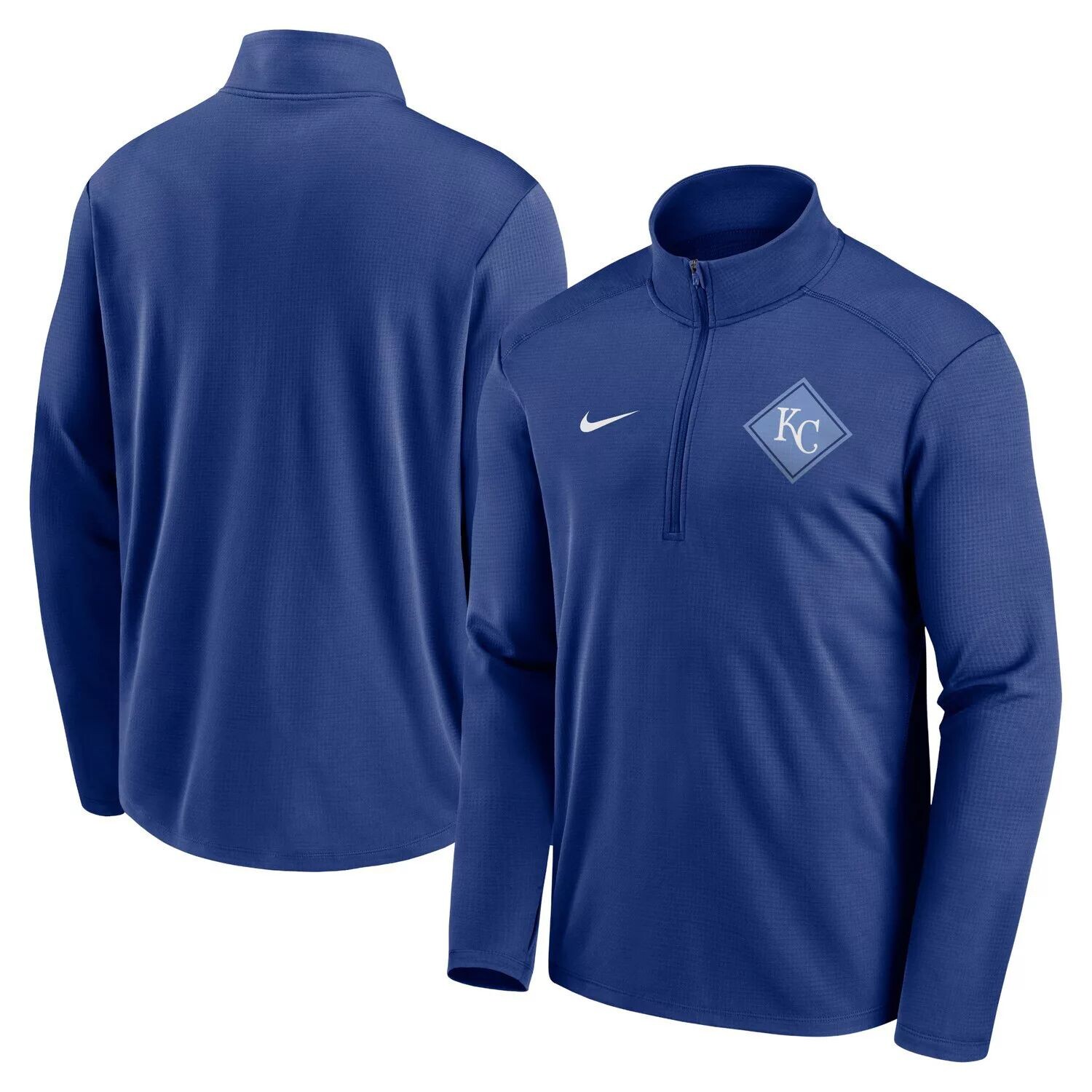 Мужская футболка с молнией без четверти Royal Kansas City Royals Diamond Icon Pacer Performance Nike
Мужская футболка с молнией без четверти Royal Kansas City Royals Diamond Icon Pacer Performance Nike