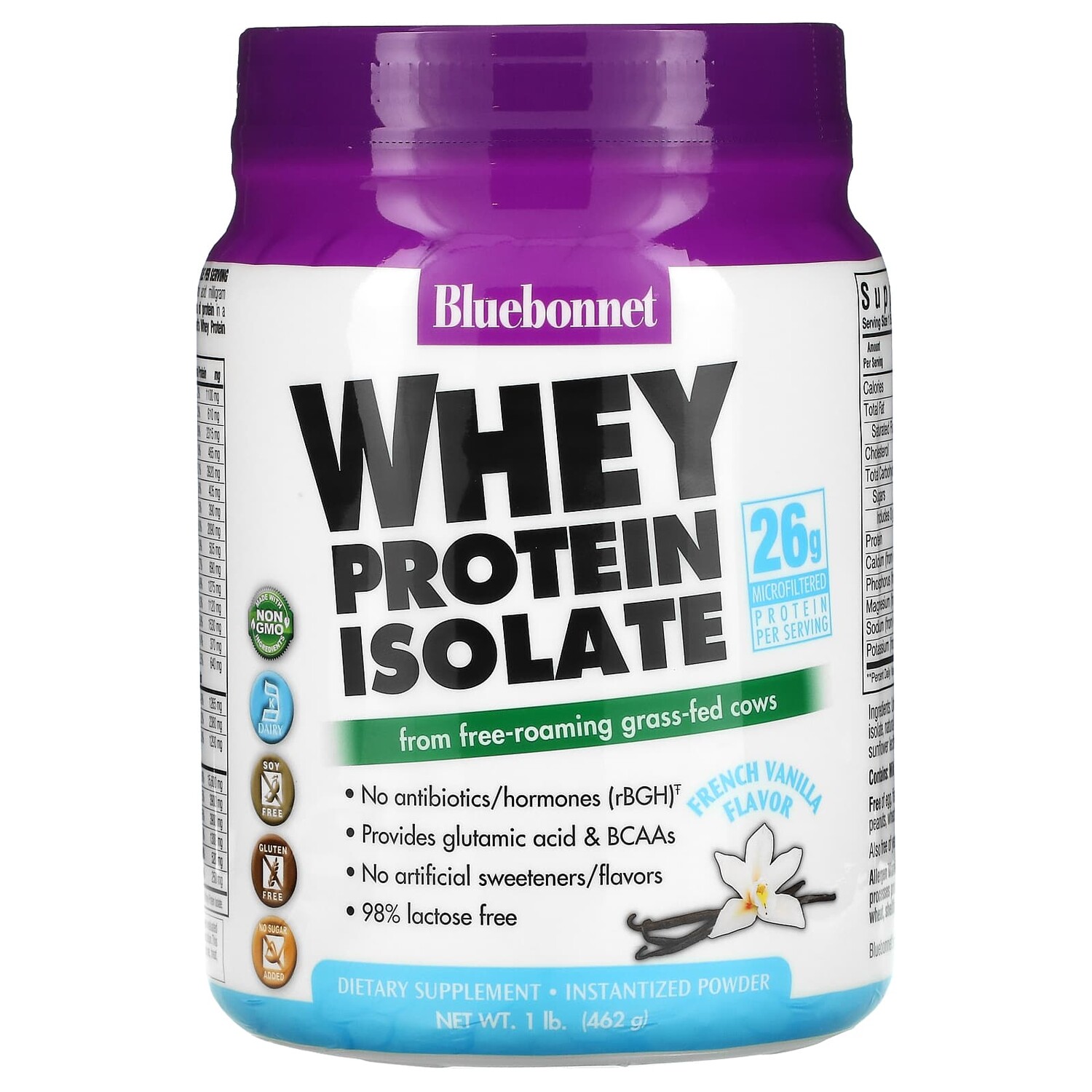 Изолят сывороточного протеина, французская ваниль, 1 фунт (462 г), Bluebonnet Nutrition
Изолят сывороточного протеина, французская ваниль, 1 фунт (462 г), Bluebonnet Nutrition