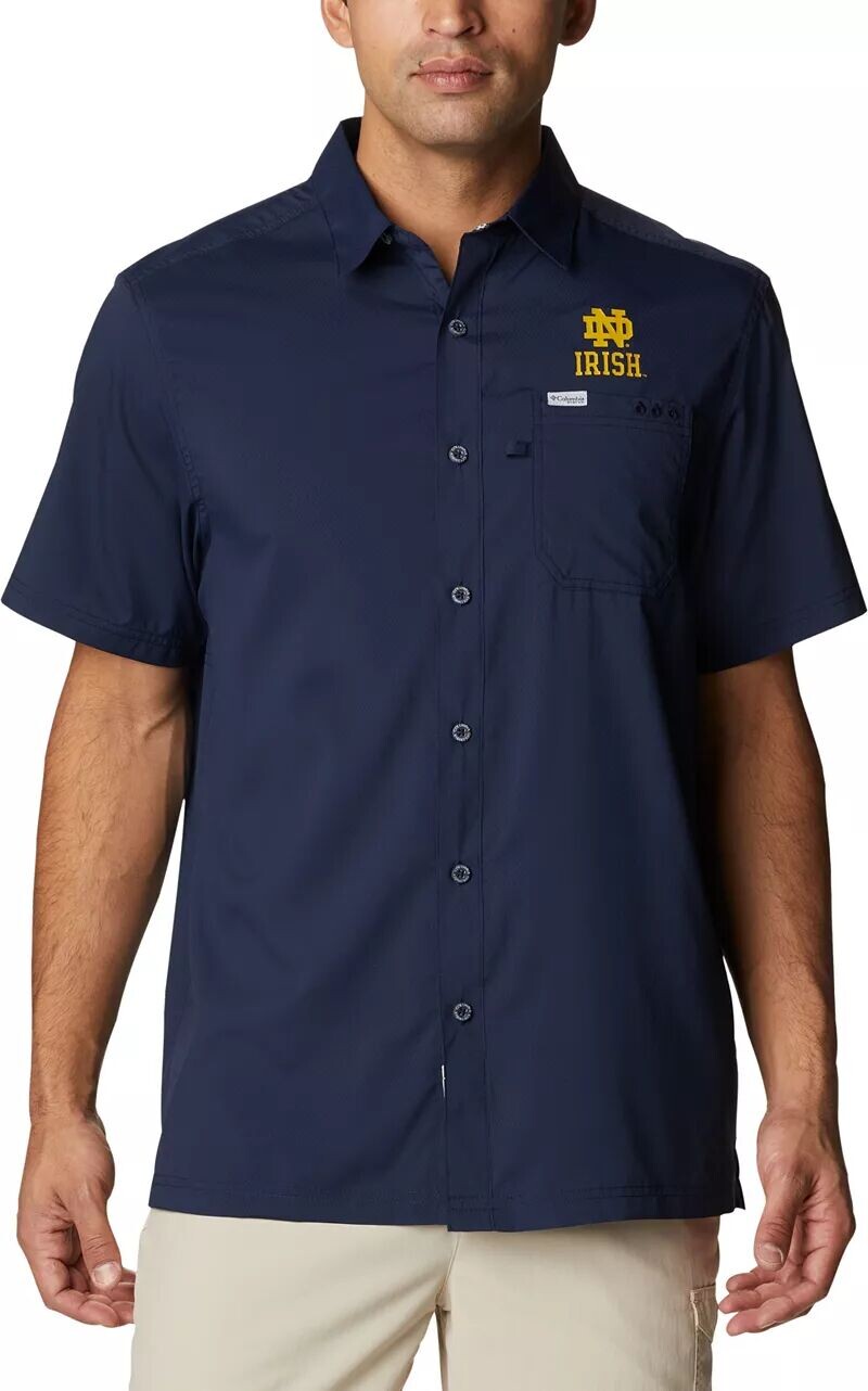Мужская рубашка Columbia на пуговицах Notre Dame Fighting Irish Navy Slack Tide Camp
Мужская рубашка Columbia на пуговицах Notre Dame Fighting Irish Navy Slack Tide Camp