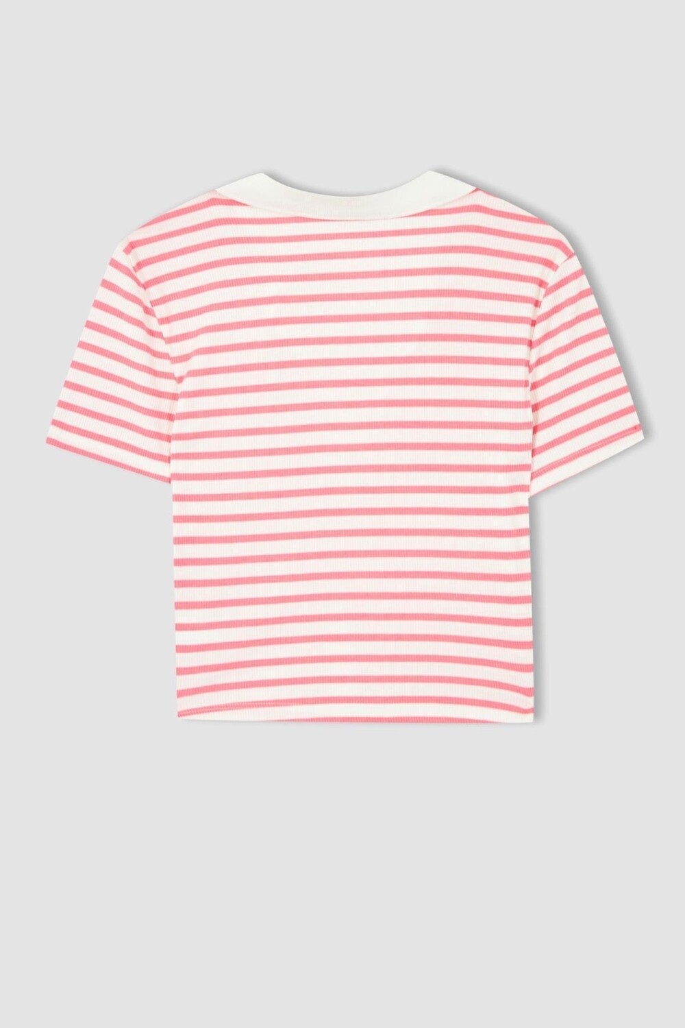 Укороченная футболка в полоску с короткими рукавами и воротником-поло Slim Fit DeFacto, розовый
Укороченная футболка в полоску с короткими рукавами и воротником-поло Slim Fit DeFacto, розовый