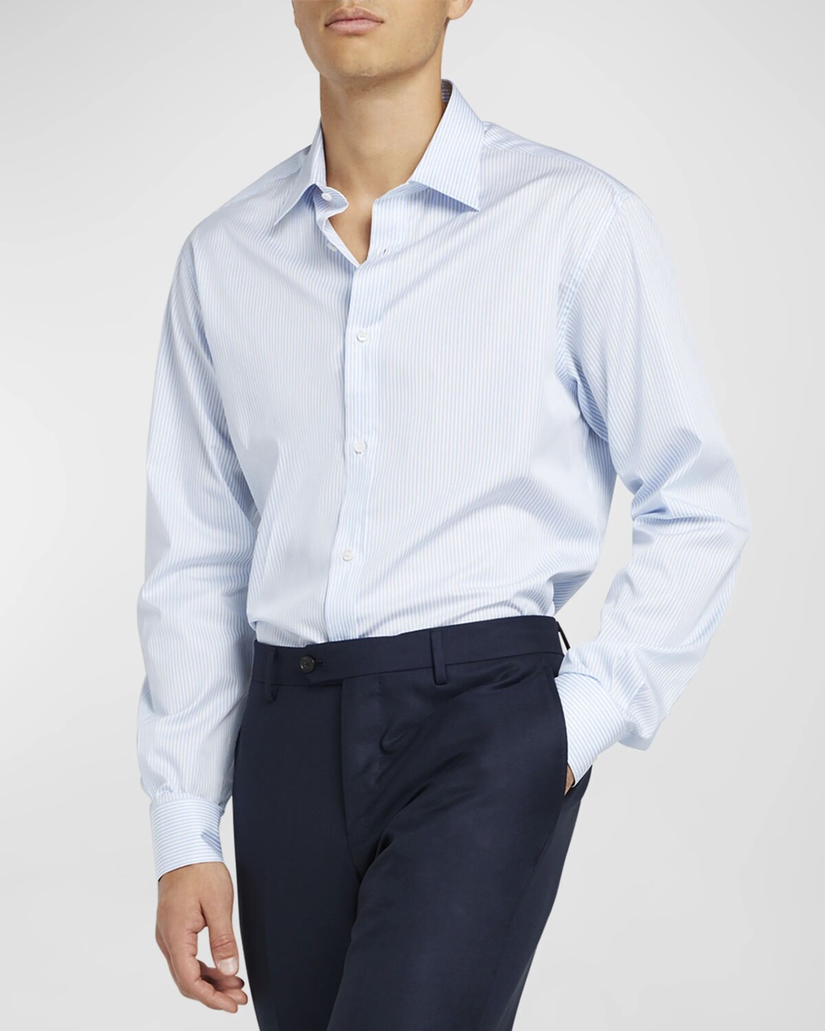Мужская хлопковая классическая рубашка в микрополоску Loro Piana, цвет Blue Pattern
Мужская хлопковая классическая рубашка в микрополоску Loro Piana, цвет Blue Pattern