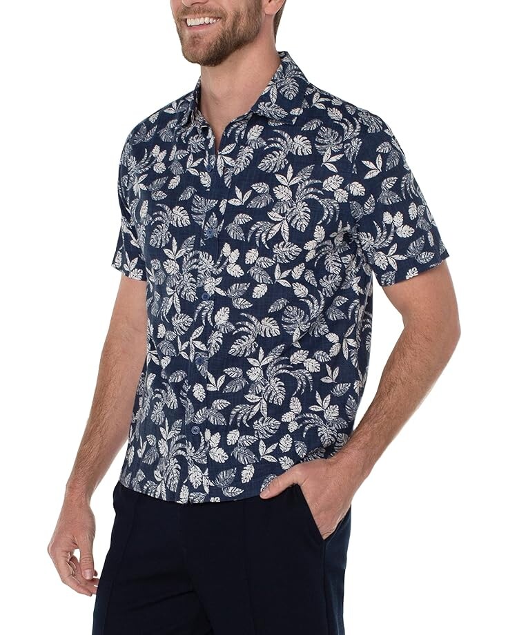 Рубашка Liverpool Los Angeles Short Sleeve Palm Print Shirt, цвет Blue/Porcelain
Рубашка Liverpool Los Angeles Short Sleeve Palm Print Shirt, цвет Blue/Porcelain