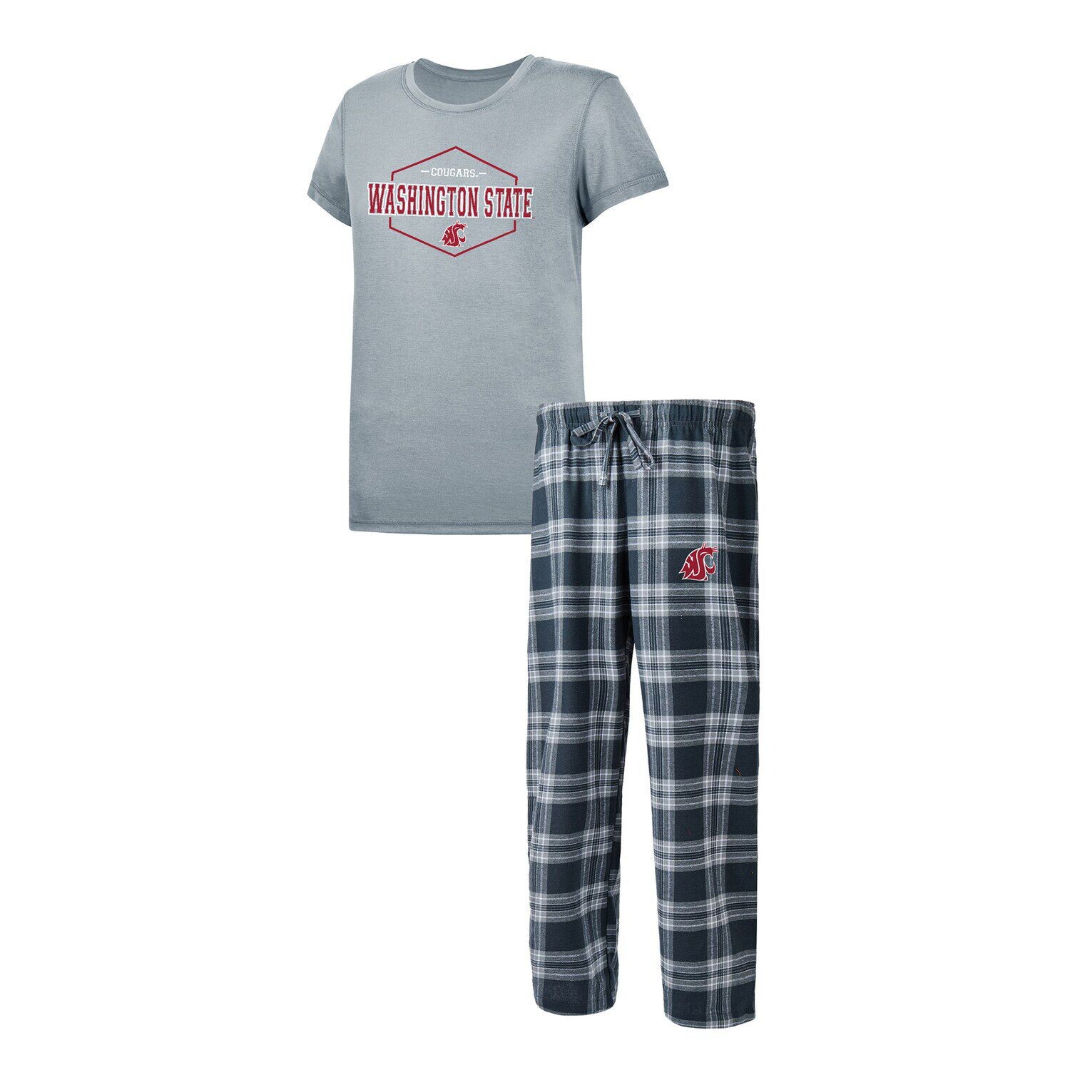 Женская футболка Concepts Sport серого/темно-серого цвета со значком Washington State Cougars и фланелевые брюки для сна
Женская футболка Concepts Sport серого/темно-серого цвета со значком Washington State Cougars и фланелевые брюки для сна