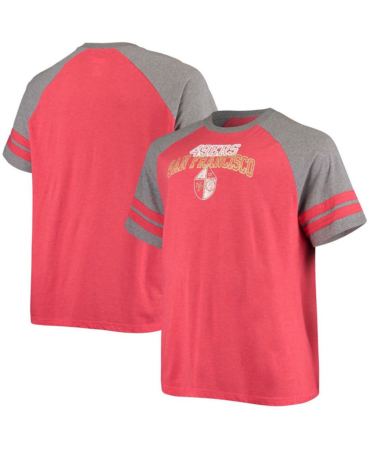 Мужская футболка Big and Tall Scarlet, Heathered Grey San Francisco 49Ers Throwback с двумя полосками реглан Fanatics
Мужская футболка Big and Tall Scarlet, Heathered Grey San Francisco 49Ers Throwback с двумя полосками реглан Fanatics