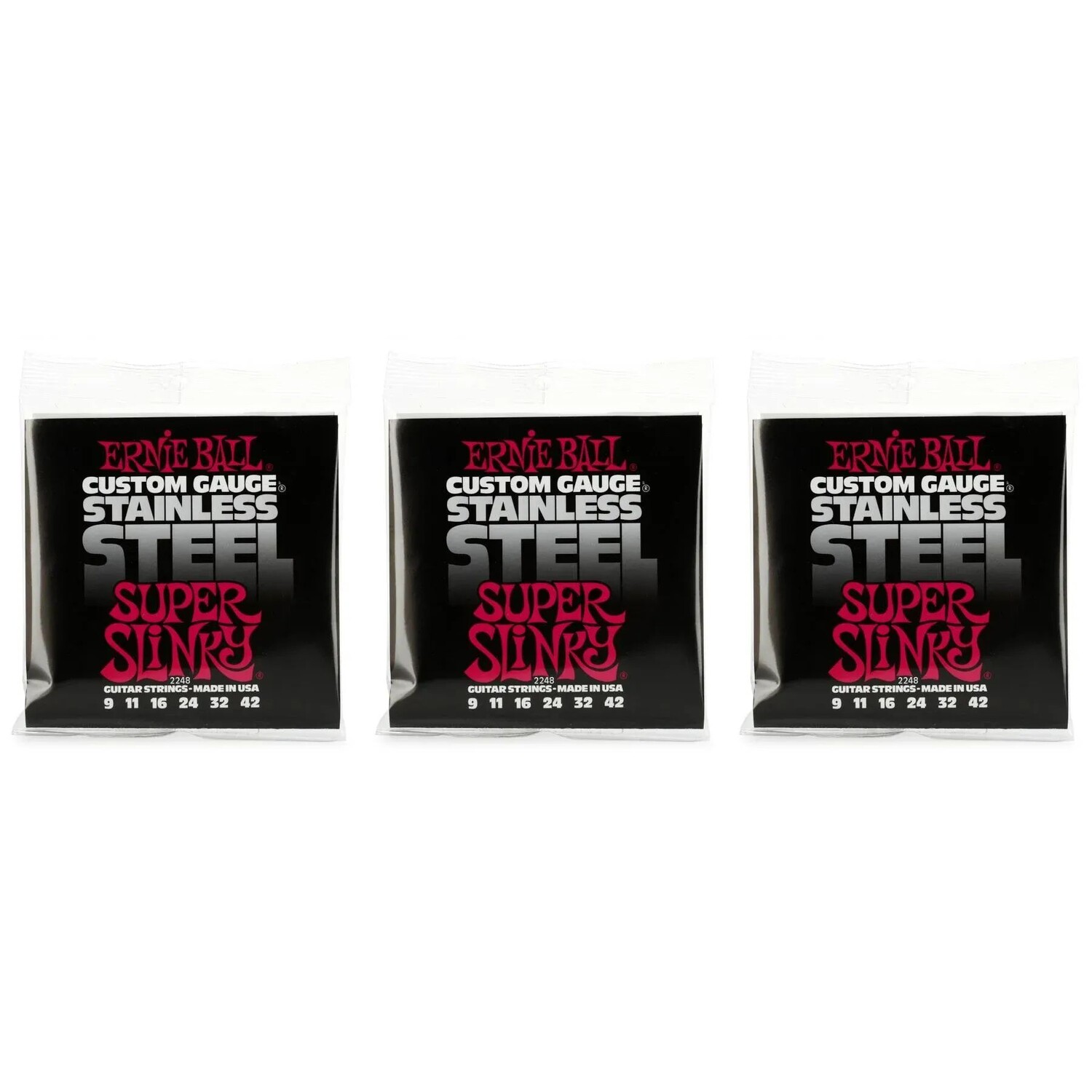 Струны для электрогитары Ernie Ball 2248 Super Slinky с обмоткой из нержавеющей стали — .009-.042 (3 шт.)
Струны для электрогитары Ernie Ball 2248 Super Slinky с обмоткой из нержавеющей стали — .009-.042 (3 шт.)