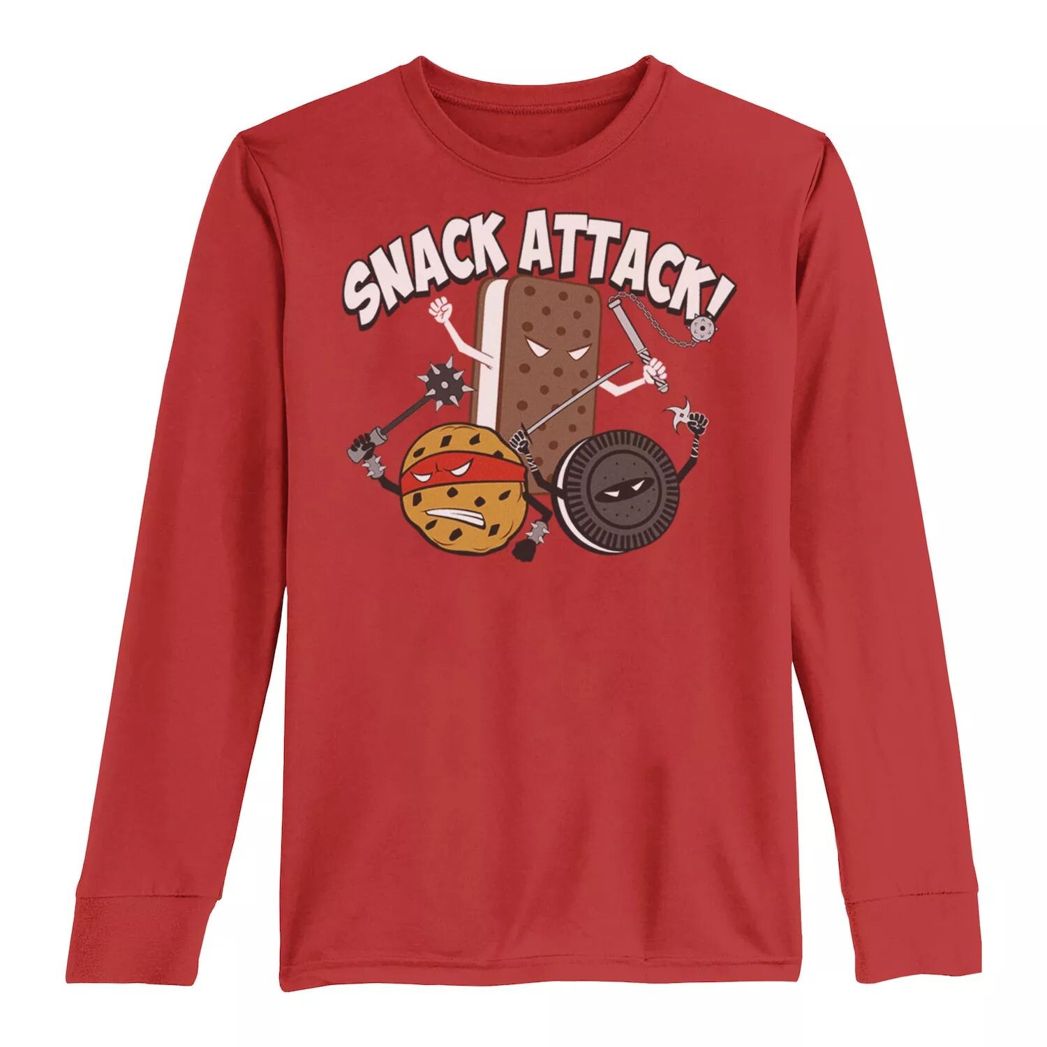 Футболка с длинными рукавами для мальчиков 8–20 лет Snack Attack с печеньем и мороженым Licensed Character, красный
Футболка с длинными рукавами для мальчиков 8–20 лет Snack Attack с печеньем и мороженым Licensed Character, красный