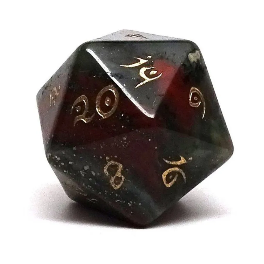 Шрифт d20 Elvenkind — африканский кровавый камень с золотом, Dice - Gemstone D20's
Шрифт d20 Elvenkind — африканский кровавый камень с золотом, Dice - Gemstone D20's