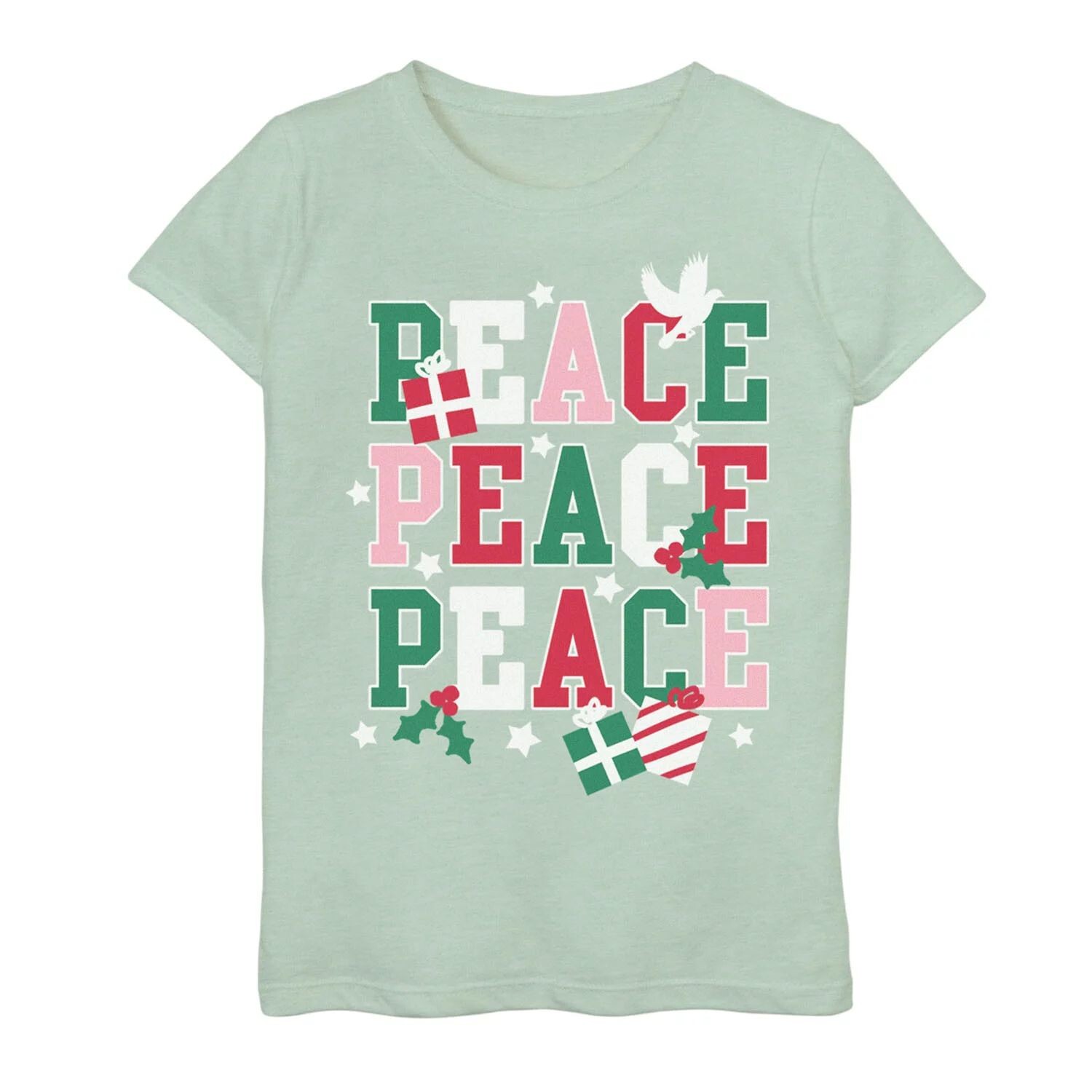Праздничная футболка с рисунком «Peace Peace Peace» для девочек 7–16 лет Unbranded
Праздничная футболка с рисунком «Peace Peace Peace» для девочек 7–16 лет Unbranded