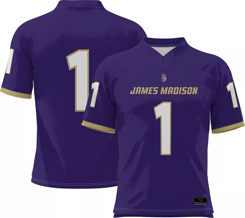 Мужская фиолетовая сублимированная домашняя футбольная майка Prosphere James Madison Dukes для домашнего футбола
Мужская фиолетовая сублимированная домашняя футбольная майка Prosphere James Madison Dukes для домашнего футбола