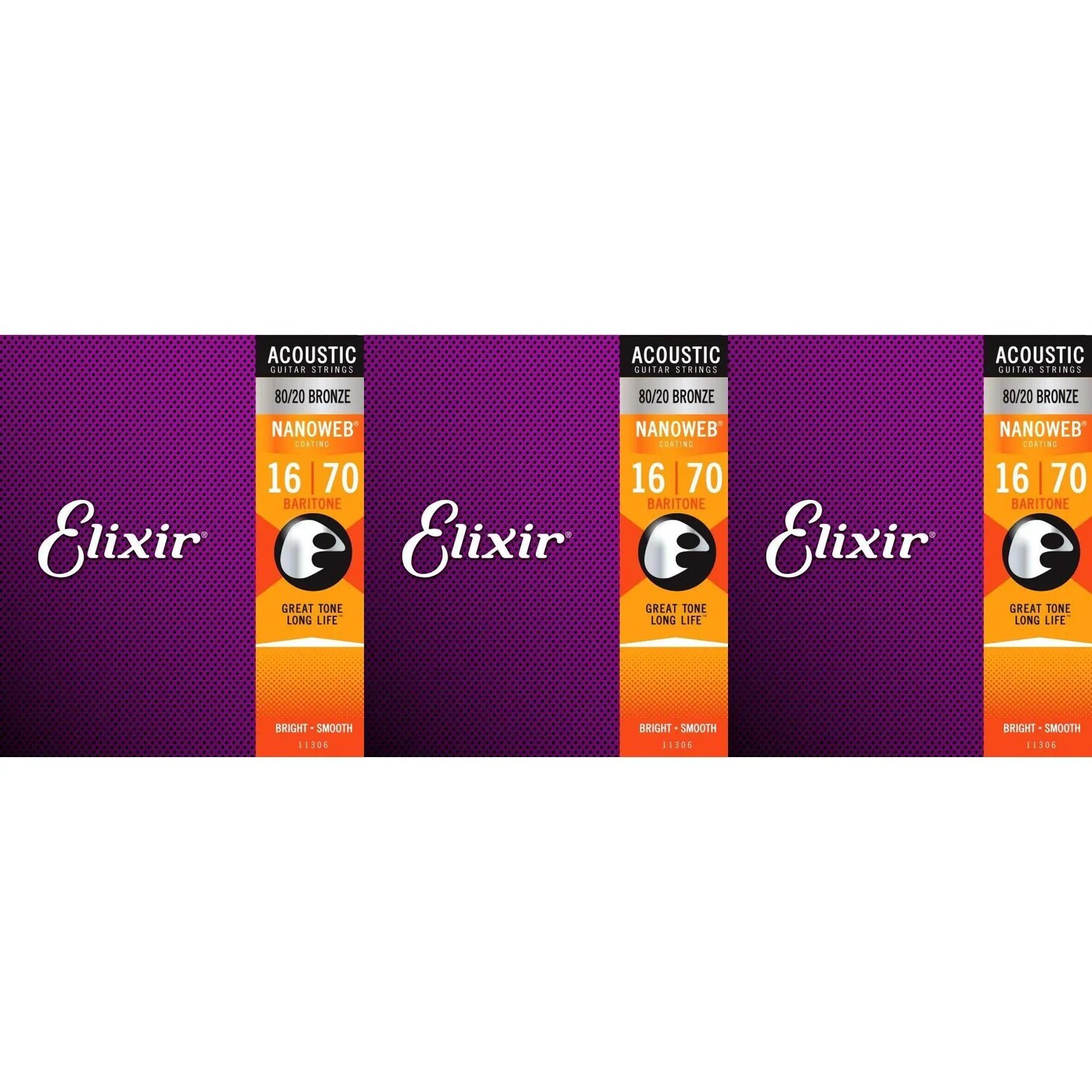 Elixir Strings 11306 Nanoweb 80/20 Струны для акустической баритоновой гитары — .016-.070, 6 струн (3 шт. в упаковке)
Elixir Strings 11306 Nanoweb 80/20 Струны для акустической баритоновой гитары — .016-.070, 6 струн (3 шт. в упаковке)