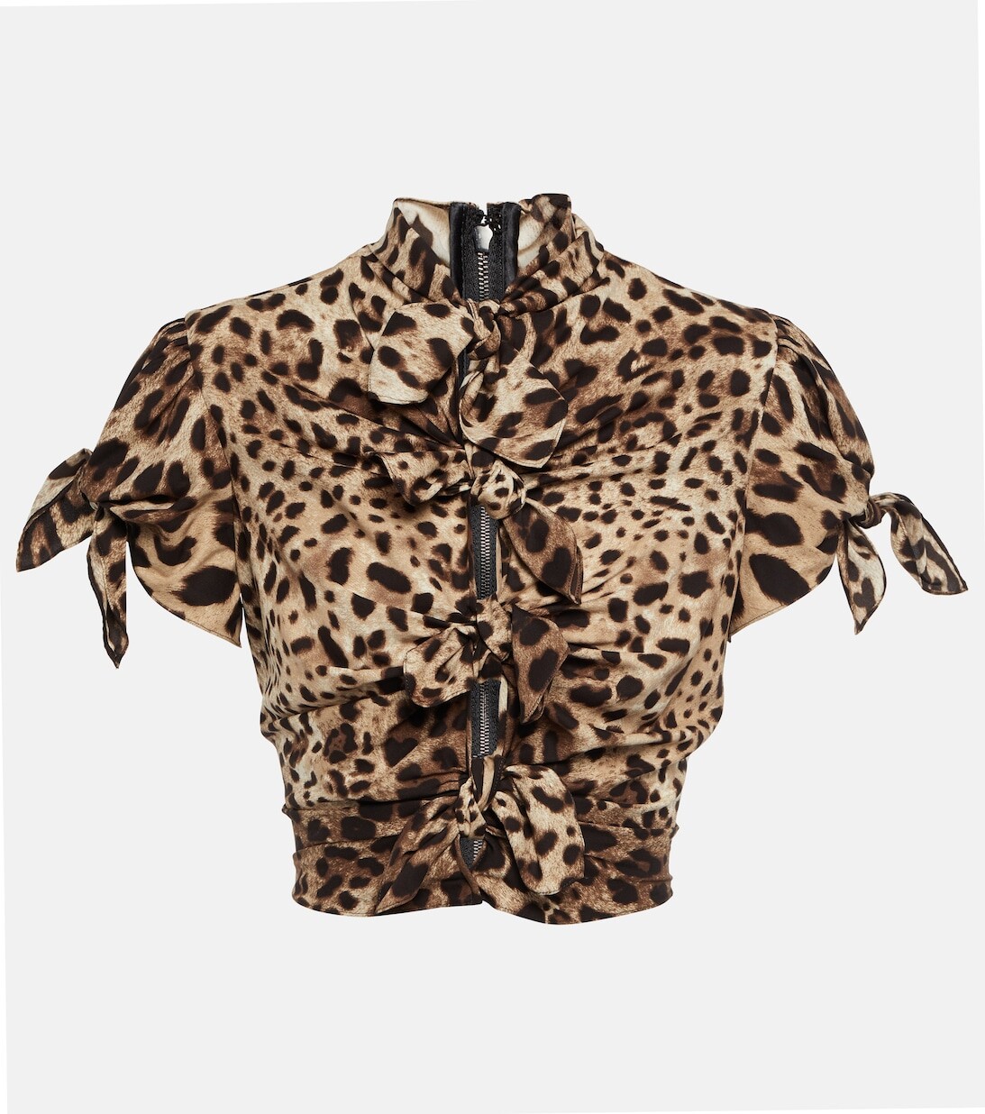 Укороченный топ из смесового шелка с леопардовым принтом DOLCE&GABBANA, коричневый
Укороченный топ из смесового шелка с леопардовым принтом DOLCE&GABBANA, коричневый