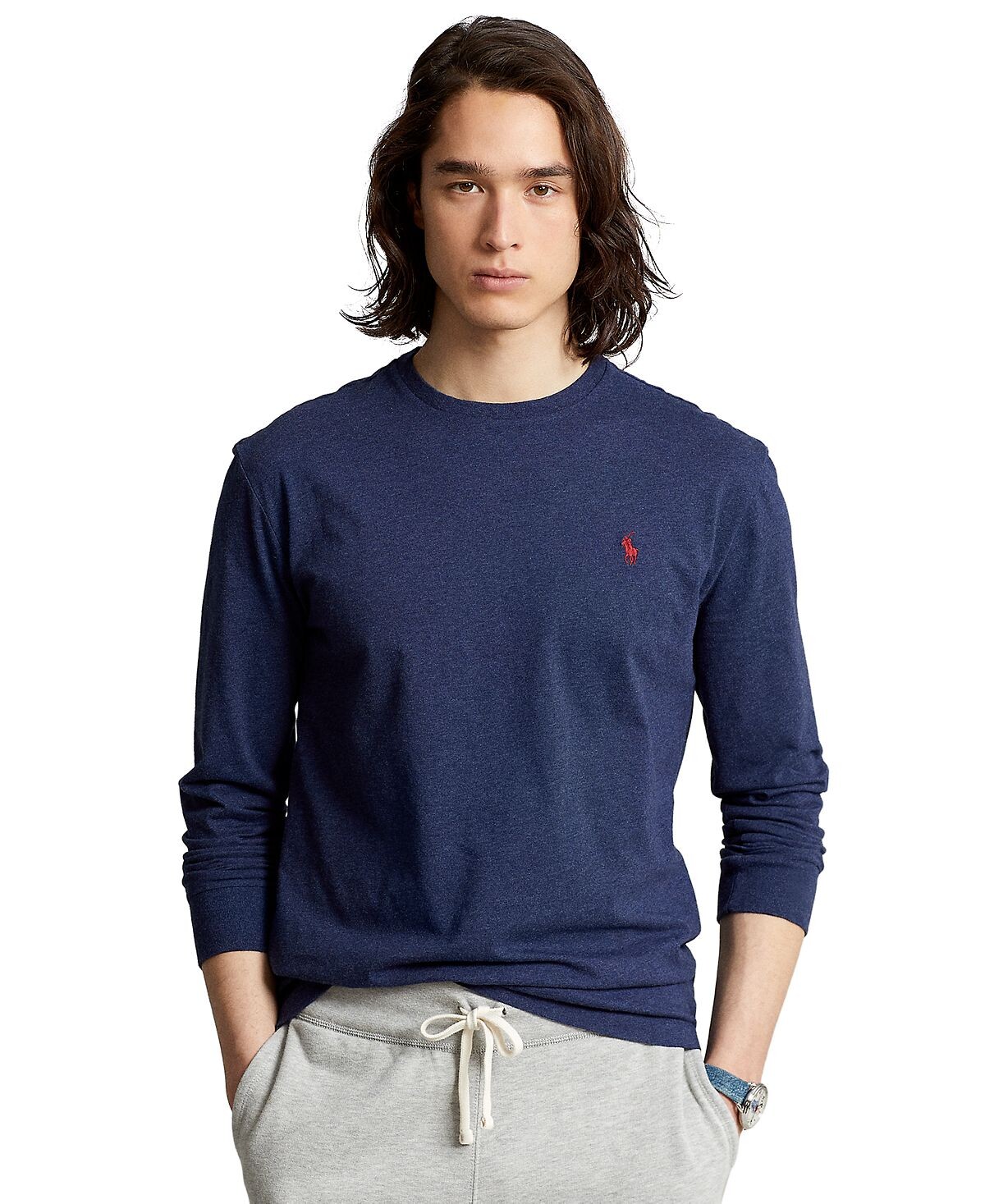 Мужская трикотажная футболка классического кроя с длинными рукавами Polo Ralph Lauren
Мужская трикотажная футболка классического кроя с длинными рукавами Polo Ralph Lauren