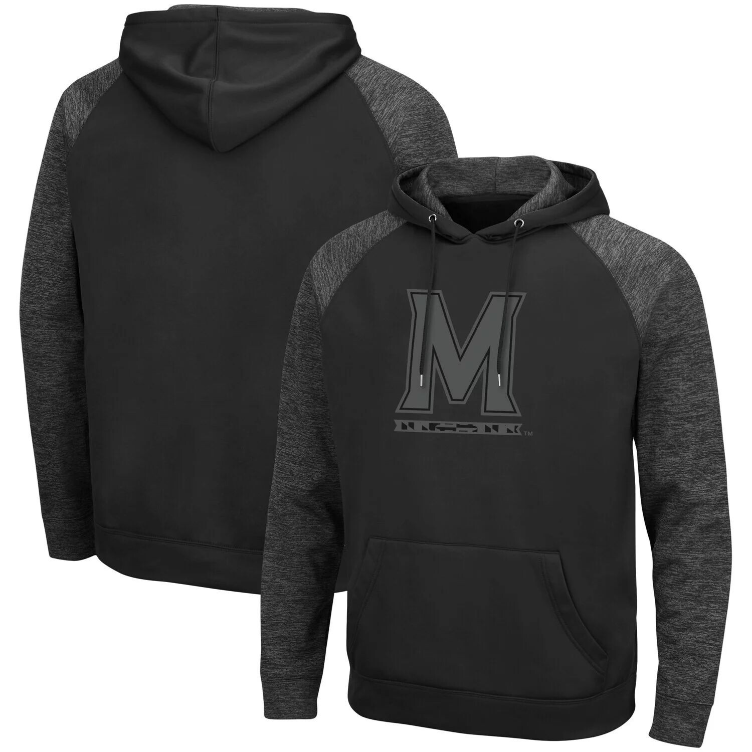 Мужской черный пуловер с капюшоном Maryland Terrapins Blackout 3.0 в тон реглан Colosseum
Мужской черный пуловер с капюшоном Maryland Terrapins Blackout 3.0 в тон реглан Colosseum