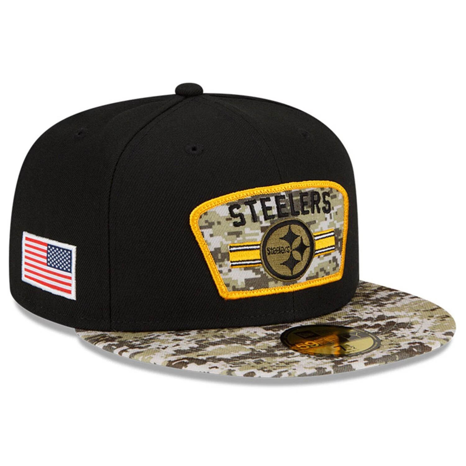 Мужская облегающая шляпа New Era Black/Camo Pittsburgh Steelers 2021 Salute To Service 59FIFTY
Мужская облегающая шляпа New Era Black/Camo Pittsburgh Steelers 2021 Salute To Service 59FIFTY